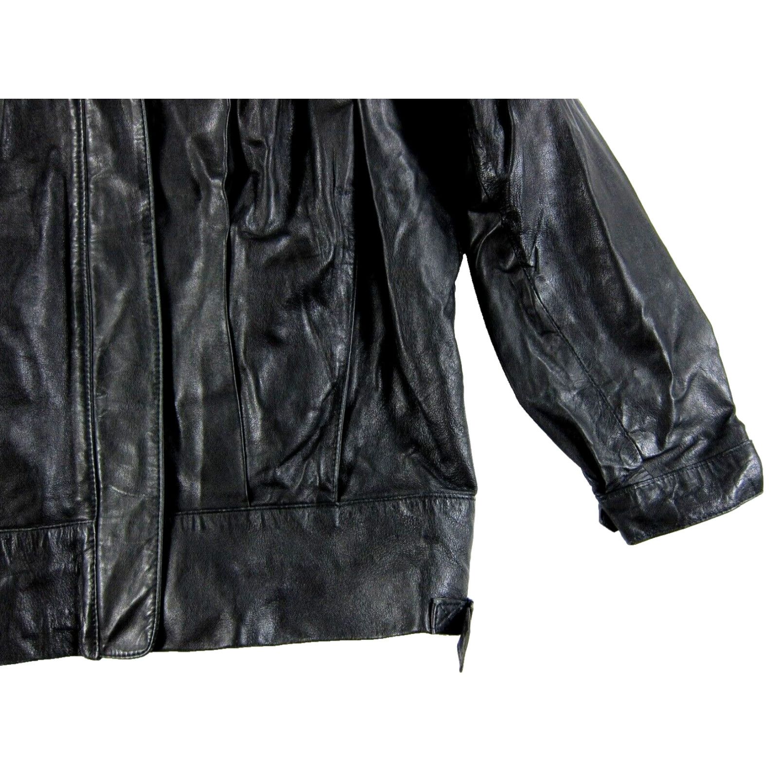 Vintage VINTAGE Blue Fox Furs Boutique Leather Black Pleated Moto Jacket Woman L/12 Size XL / US 12-14 / IT 48-50 - 6 Thumbnail