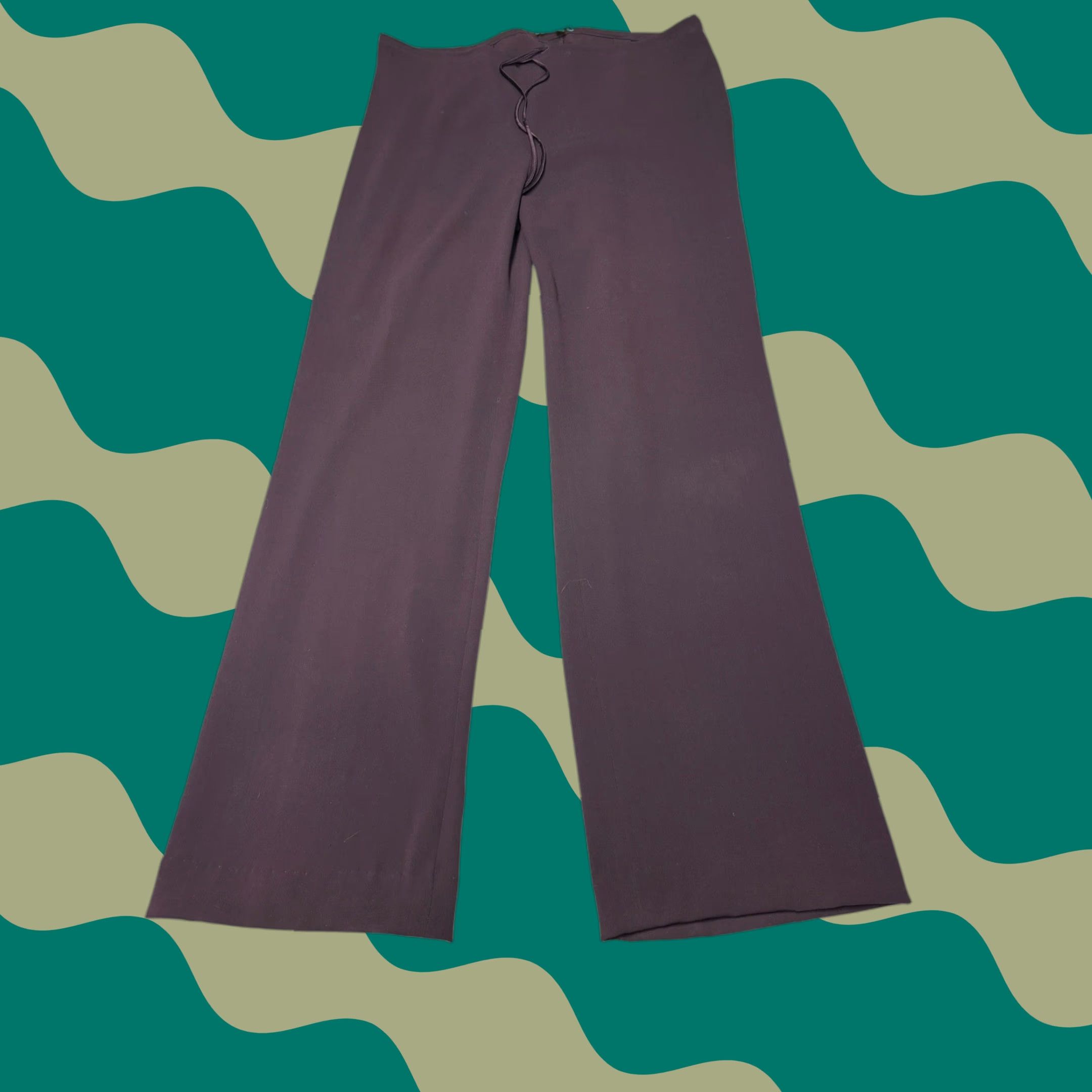 Vince Vince Women Wide-Leg Trousers Purple Cotton Size 10 W34 L30 USA Dress Pants, Business Formal, Stretch, Lined, Made in USA Size 32" / US 10 / IT 46 - 1 Thumbnail