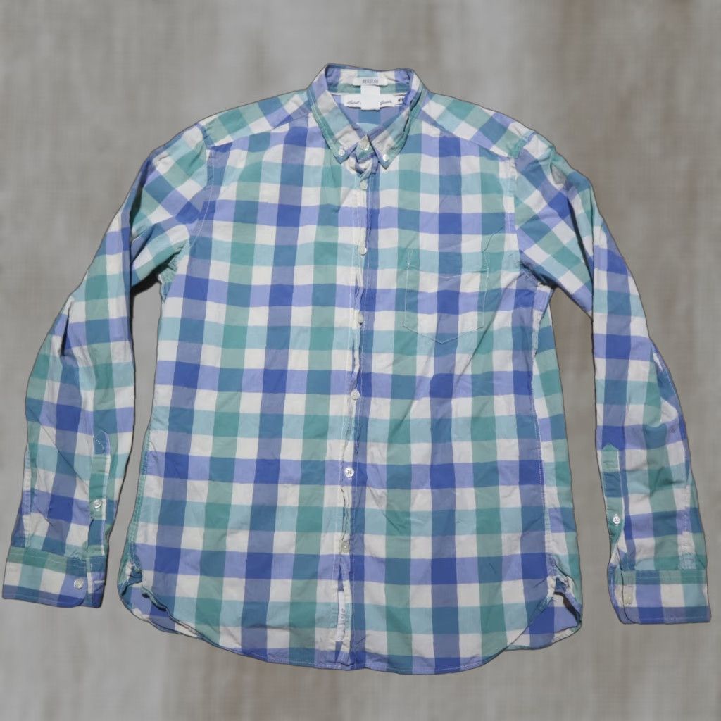 H&M H&M Shirt Plaid Button-Up Long Sleeve Adult M Multicolor Cotton Size US M / EU 48-50 / 2 - 1 Thumbnail