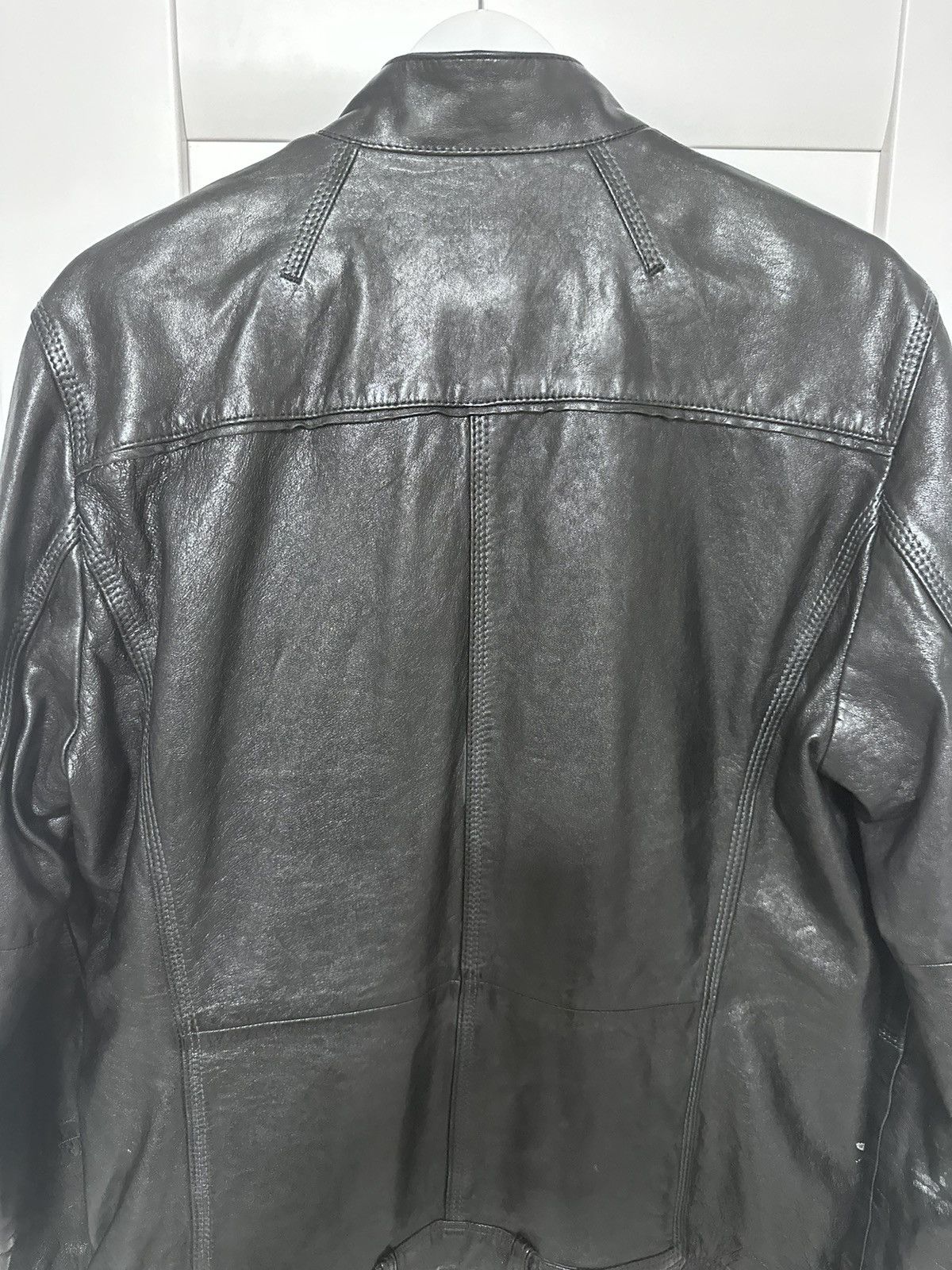 Hugo × Hugo Boss × Vintage Hugo Boss Leather Jacket Parka Bomber Men’s Vintage Rare Size US L / EU 52-54 / 3 - 4 Thumbnail