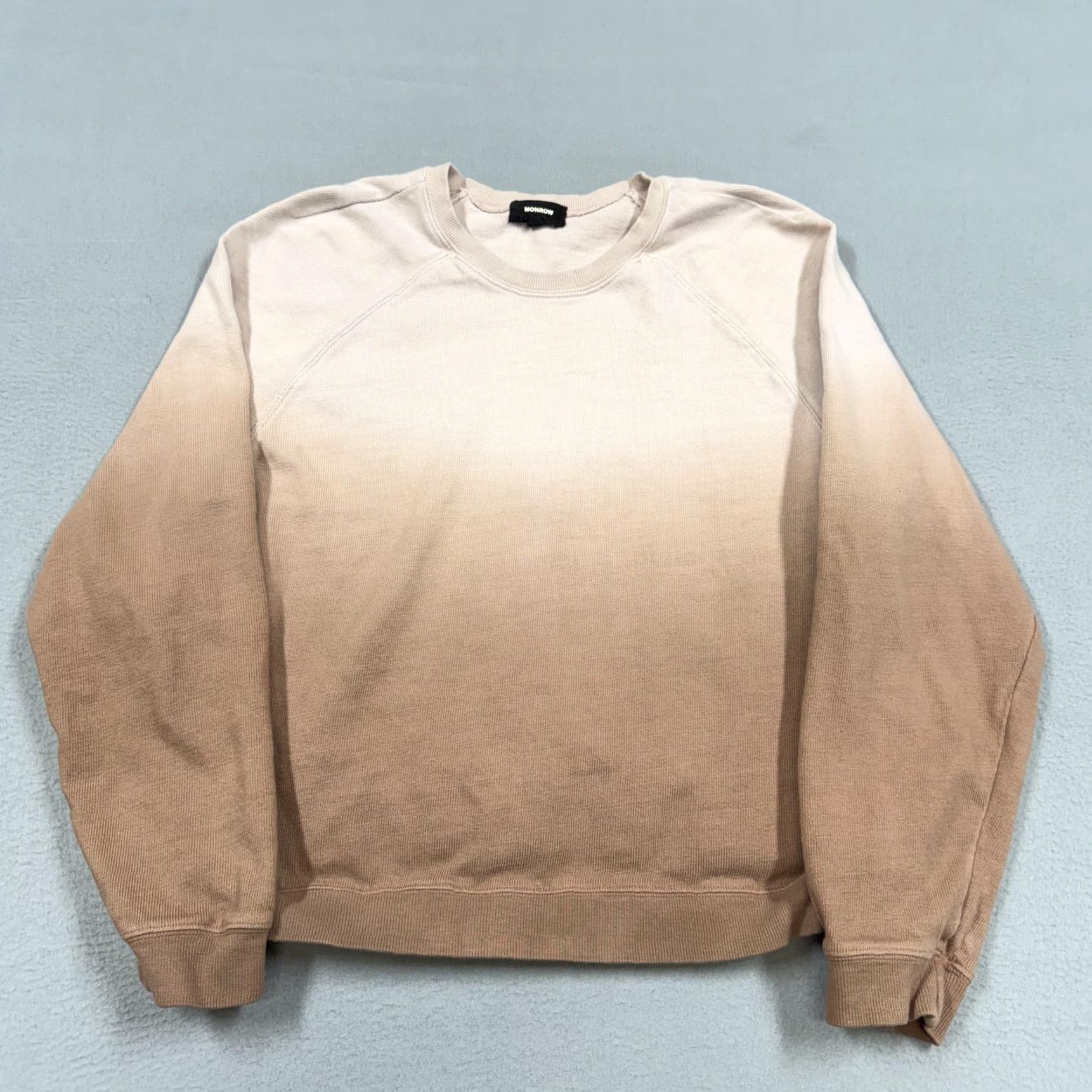 MONROW Monrow Sweatshirt Womens Medium Beige Ombre Crewneck Raglan Pullover Knit Size M / US 6-8 / IT 42-44 - 2 Thumbnail