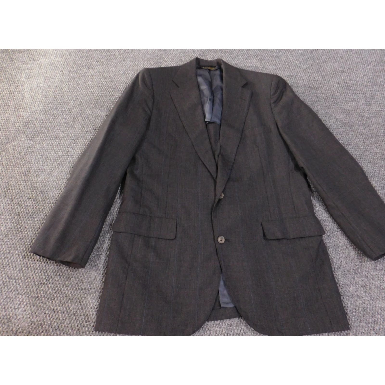 Brooks Brothers Brooks Brothers Blazer Mens 42 Long Gray Wool Lined Pinstripe 2 Piece Made in USA Size 42R - 3 Thumbnail