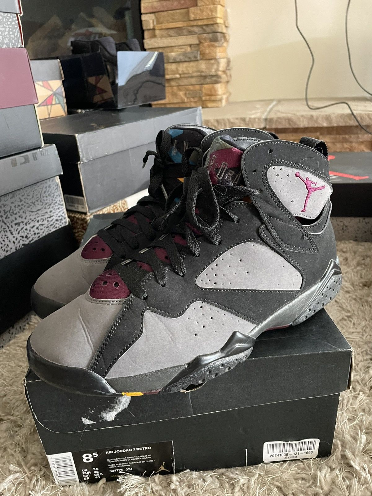 Jordan Brand Jordan 7 Bordeaux 2015 Size US 8.5 / EU 41-42 - 1 Thumbnail
