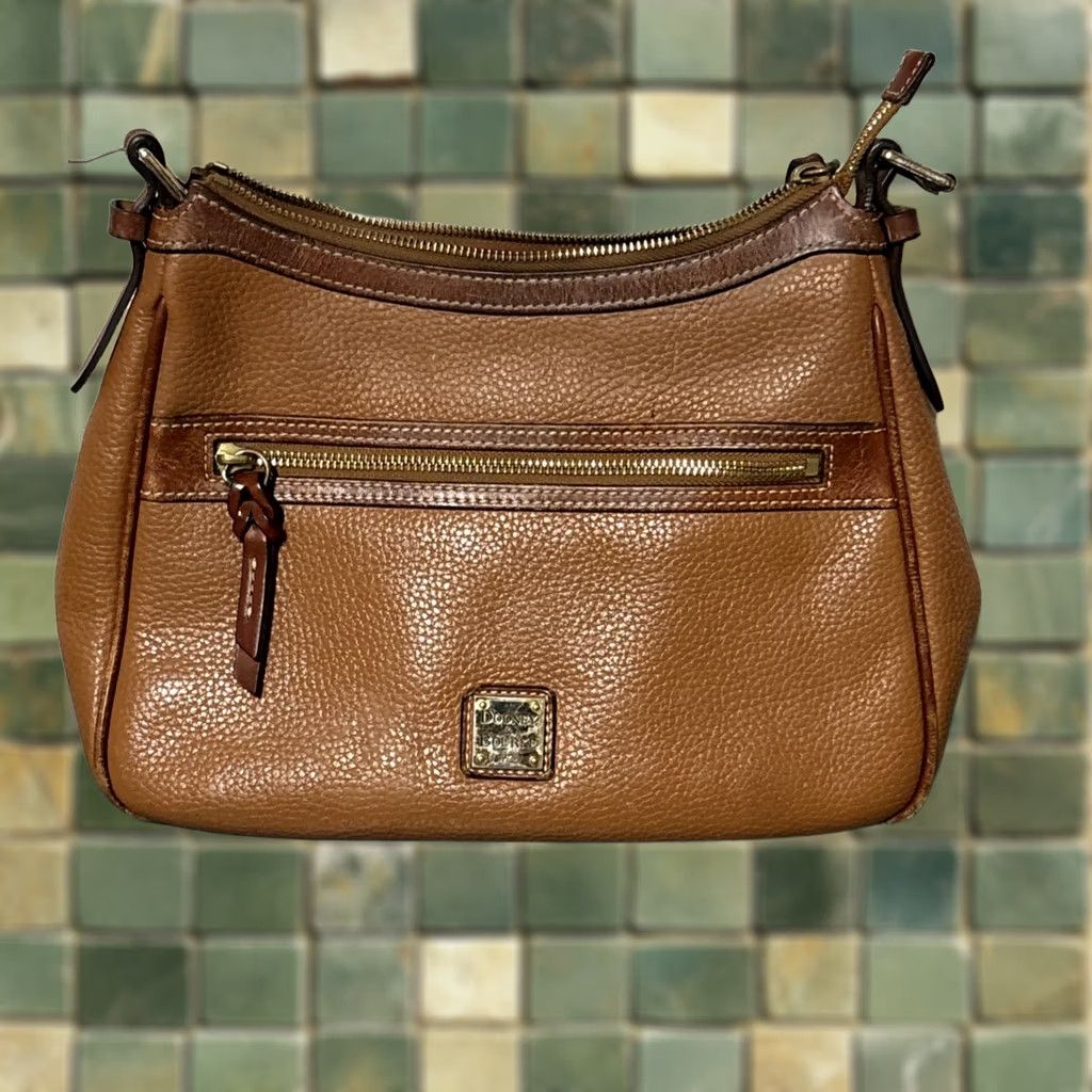 Dooney & Bourke Dooney & Bourke Piper Crossbody Pebble Leather Bag Caramel Tan Brown 11in 9in 4in Size ONE SIZE - 1 Thumbnail
