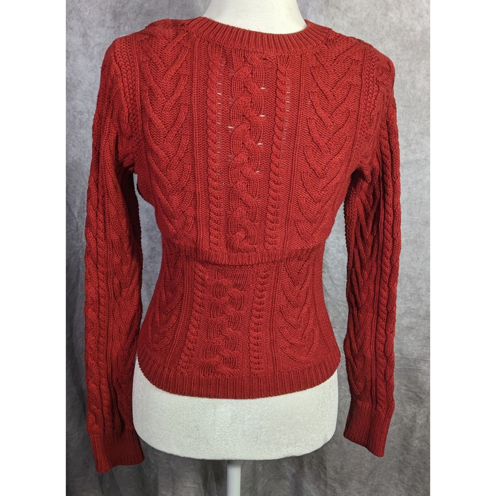 Abercrombie & Fitch Vintage Abercrombie & Fitch Limited Edition Red Cable Knit S Size M / US 6-8 / IT 42-44 - 6 Thumbnail