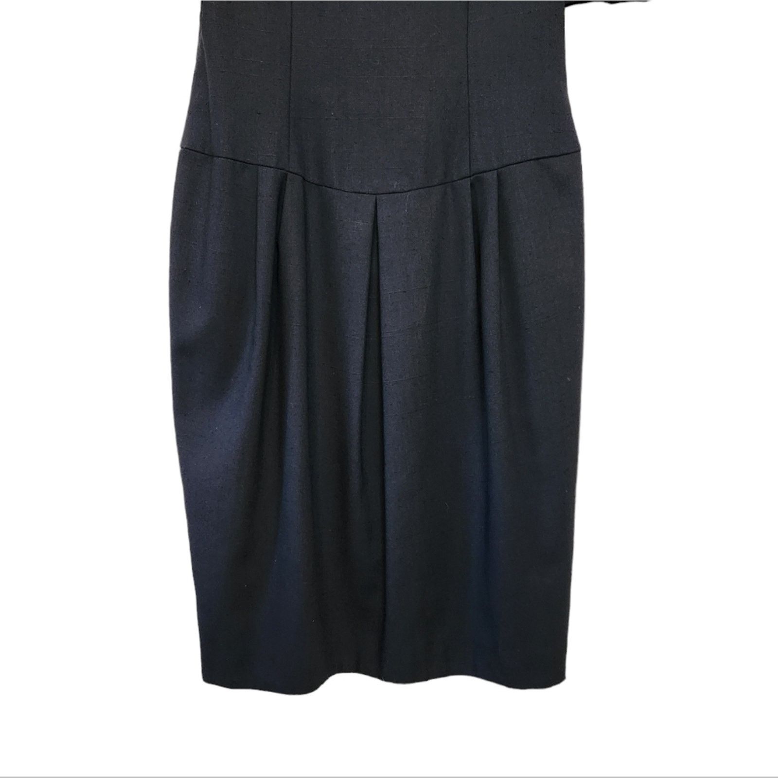 Vintage Vintage Drop Waist 80's Poof Sleeve Dress 10 by David Warren Size L / US 10 / IT 46 - 2 Thumbnail