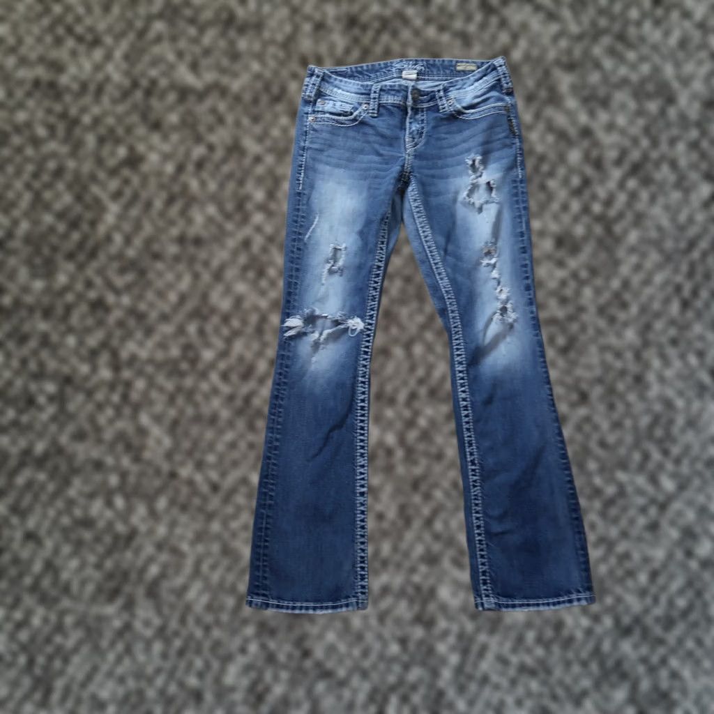 Silver Jeans Co. Silver Jeans Berkley Bootcut Jeans Women's 27x31 Blue Stretch Denim Low Rise Slim 5-Pocket Design Size 27" / US 4 / IT 40 - 1 Thumbnail