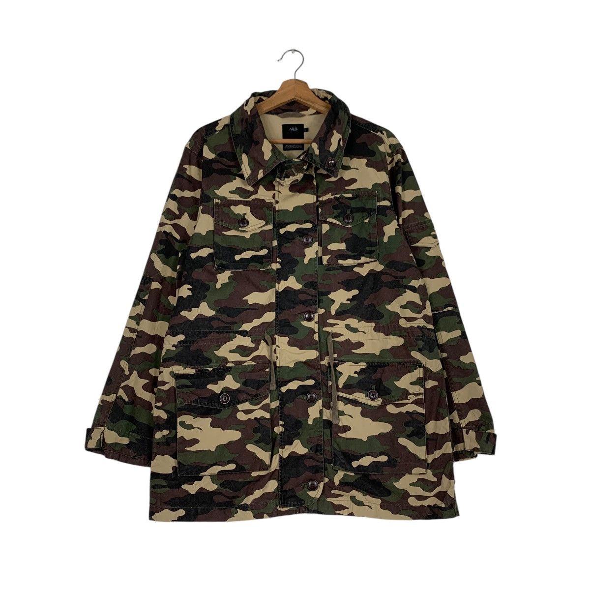 Japanese Brand AZUL MOUSSY Camo Jacket Military Army Fashion #1216-C55 Size US L / EU 52-54 / 3 - 1 Thumbnail