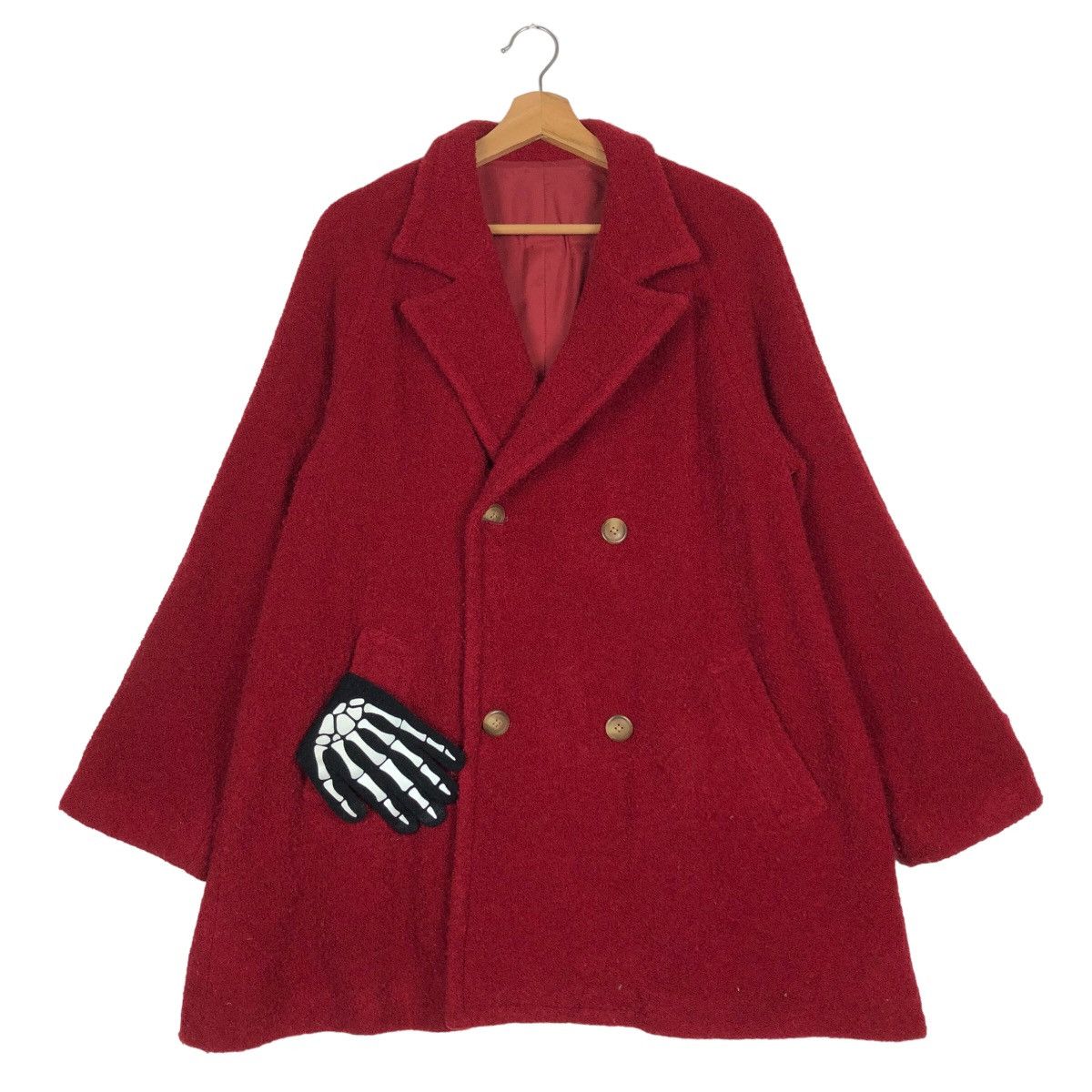 Yohji Yamamoto 🔥Rich Red Double Collar Breast Wool Jacket Iwish Y’s Japan Size US M / EU 48-50 / 2 - 2 Thumbnail