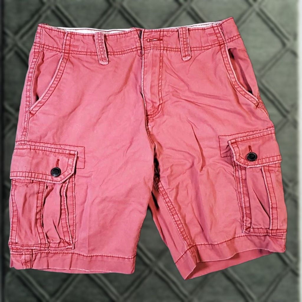 American Eagle Outfitters VINTAGE American Eagle Outfitters Cargo Shorts Men’s 33 Orange Flat Front Belt Loops Casual 90s? Size US 33 - 1 Thumbnail