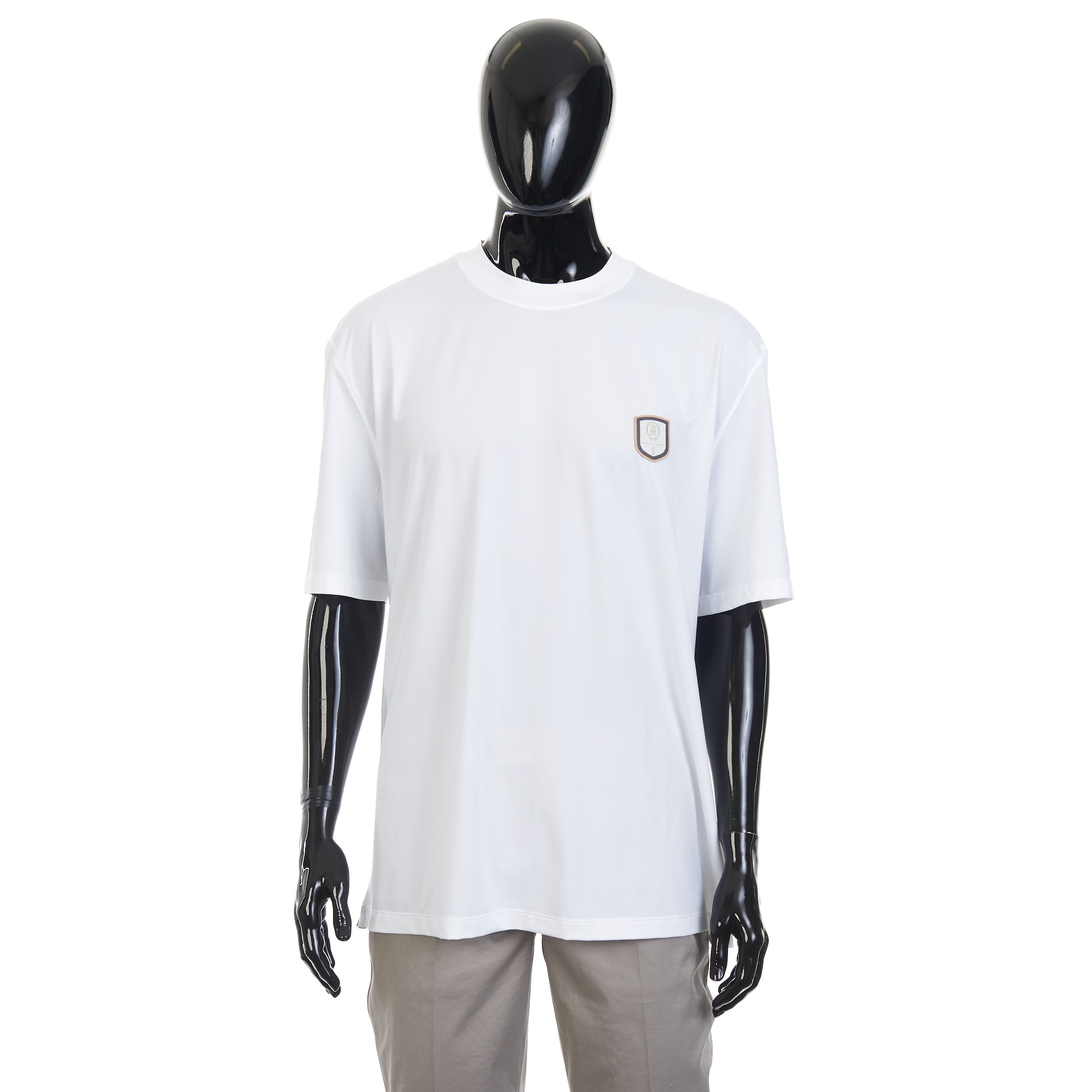 Brunello Cucinelli White Comfort Nylon Crew Neck Tshirt - Logo Size 3XL Size US XXL / EU 58 / 5 - 1 Thumbnail