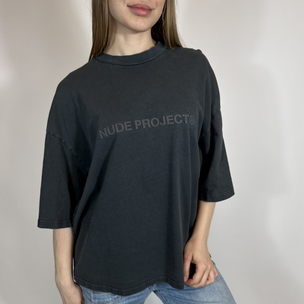 Nude Vintage Y2K Nude Project Boxy Cropped T-shirt Porn Style Size L / US 10 / IT 46 - 1 Thumbnail