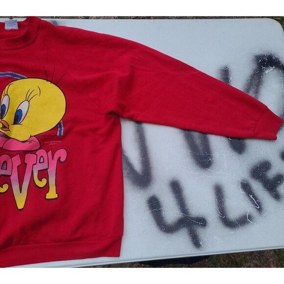 Warner Bros Vtg Tweety Bird Looney Tunes Crewneck Sweatshirt Freeze 1996 Size US XXL / EU 58 / 5 - 4 Thumbnail