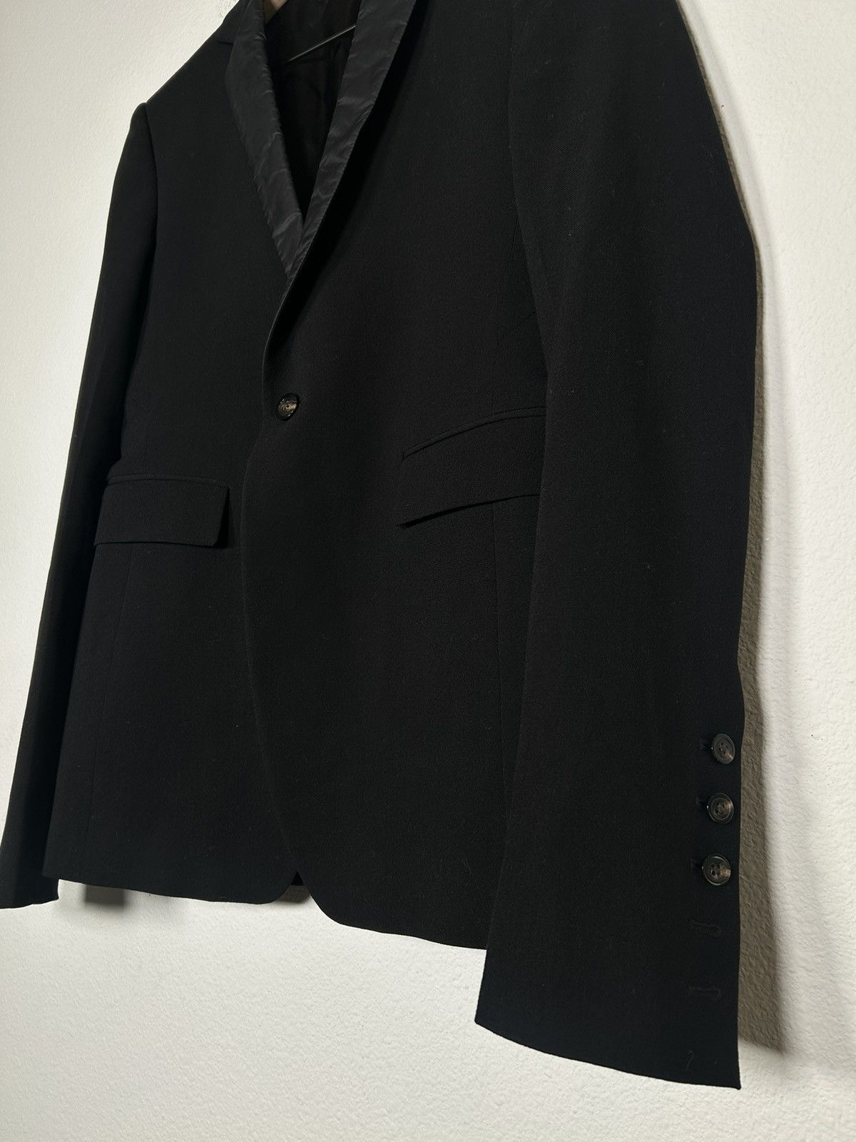 Rick Owens Sisyphus FW18 Nylon lapel Wool Blazer Size US M / EU 48-50 / 2 - 2 Thumbnail