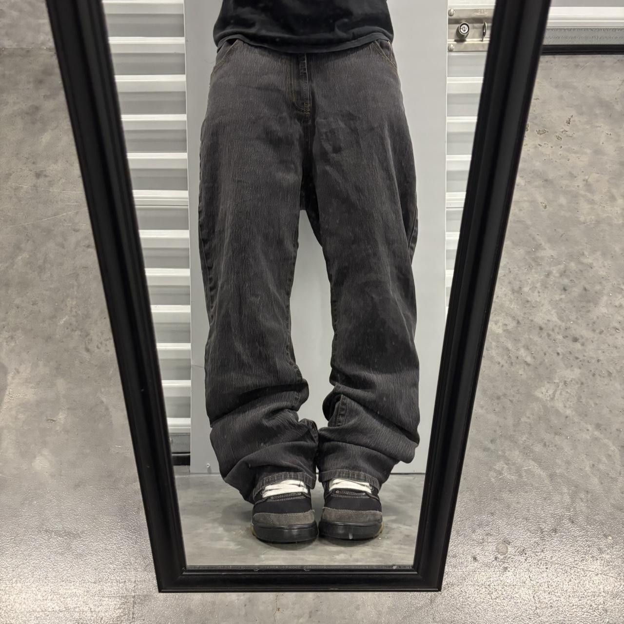 Japanese Brand × Vintage Crazy Vintage Y2K/2000s Grunge Faded Black Denim Jeans! Size US 34 / EU 50 - 1 Thumbnail