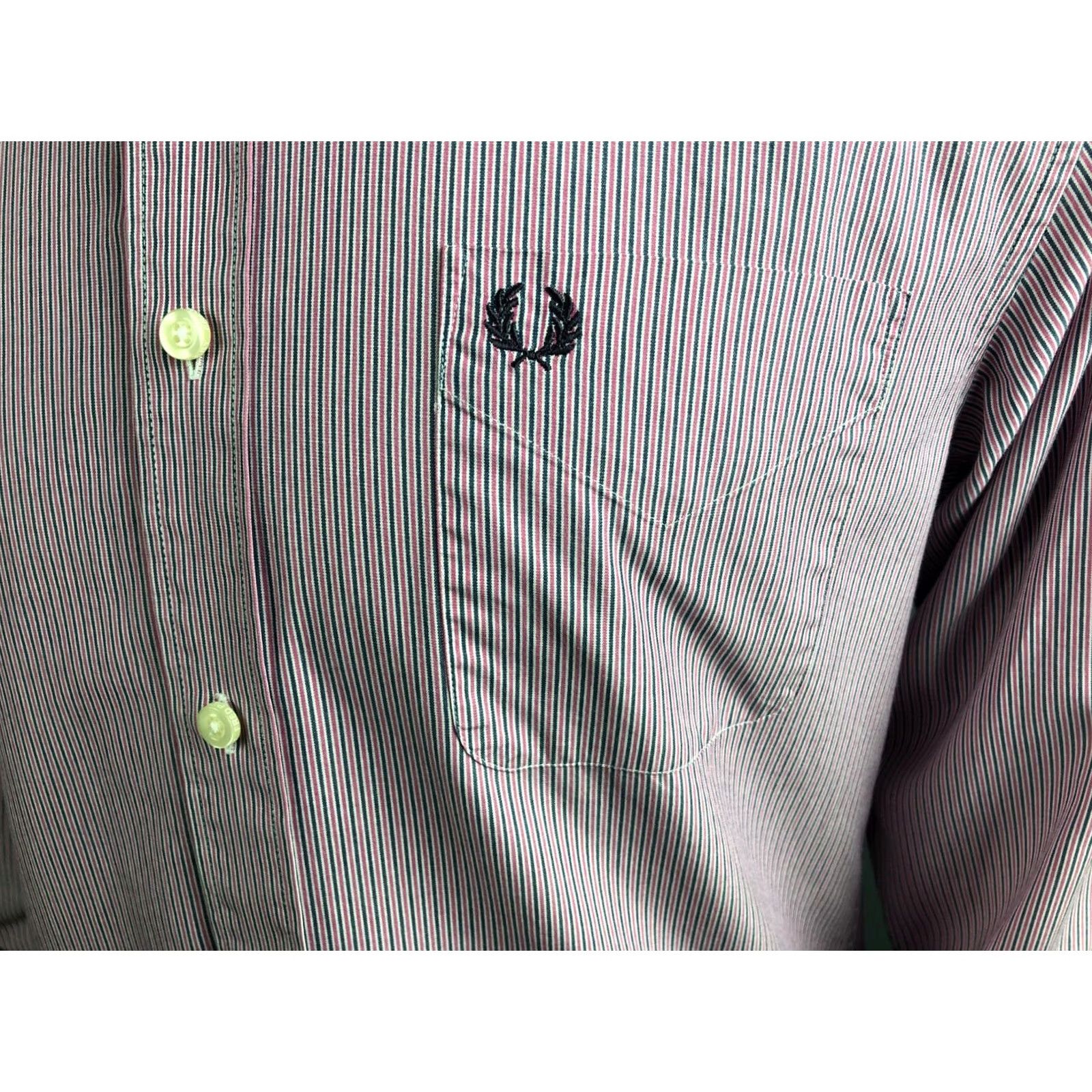 Fred Perry Fred Perry Mens Shirt Striped Cotton Multicolor Button-Up Size M Casual Wardrobe Classic Pattern Long Sleeve Mens Size US M / EU 48-50 / 2 - 6 Thumbnail