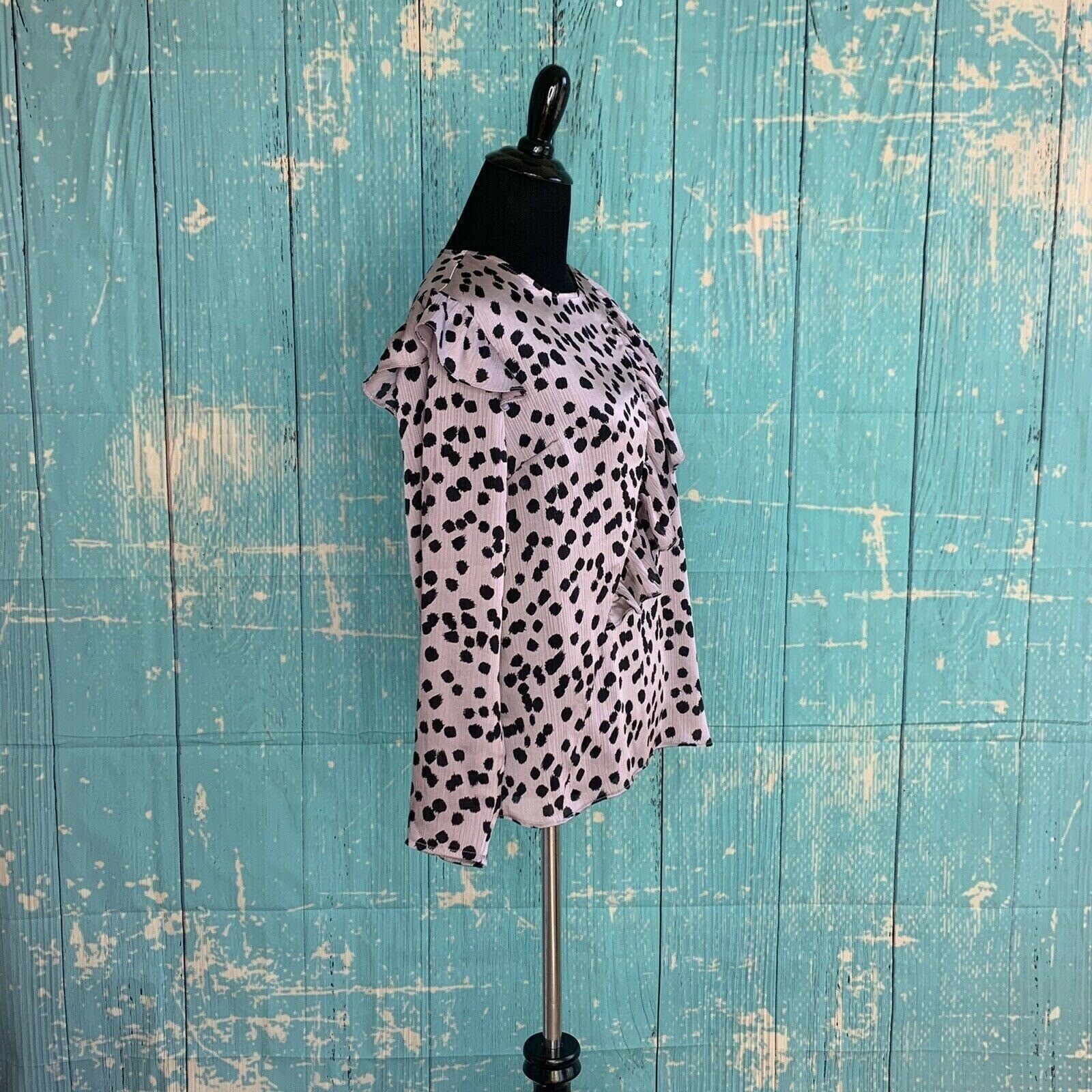 Topshop Topshop Animal Print Ruffle Across Blouse Size 2 Size XS / US 0-2 / IT 36-38 - 9 Thumbnail