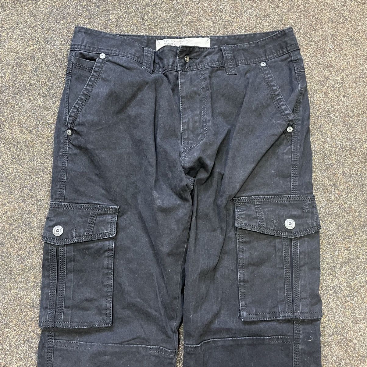 Vintage Vintage Y2K Baggy Cargo Pants Wide Leg Distressed Workwear Size 34" / US 12 / IT 48 - 4 Thumbnail