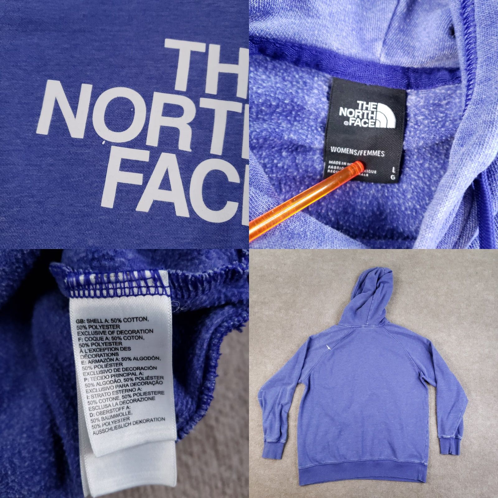 The North Face The North Face Hoodie Womens Large Purple Pullover Hooded Long Sleeve ZZ Spin Size L / US 10 / IT 46 - 8 Thumbnail