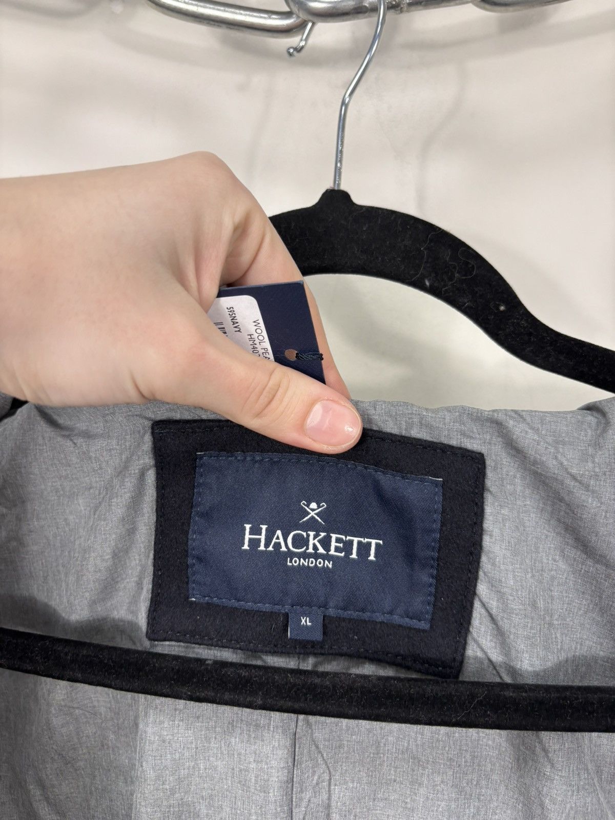 Hackett Hackett London NWT Men’s Navy Blue Double Breasted Wool Coat Size US XL / EU 56 / 4 - 12 Thumbnail