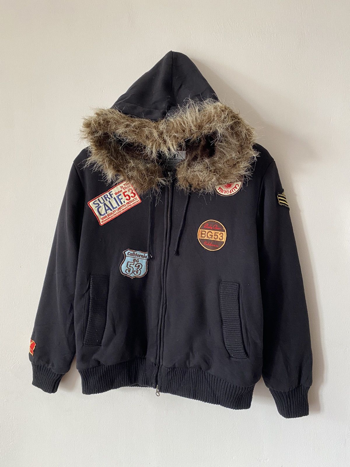 Le Grande Bleu (L.G.B.) Vintage Body Glove Zipper Hoodie Faux Fur Size US M / EU 48-50 / 2 - 6 Thumbnail