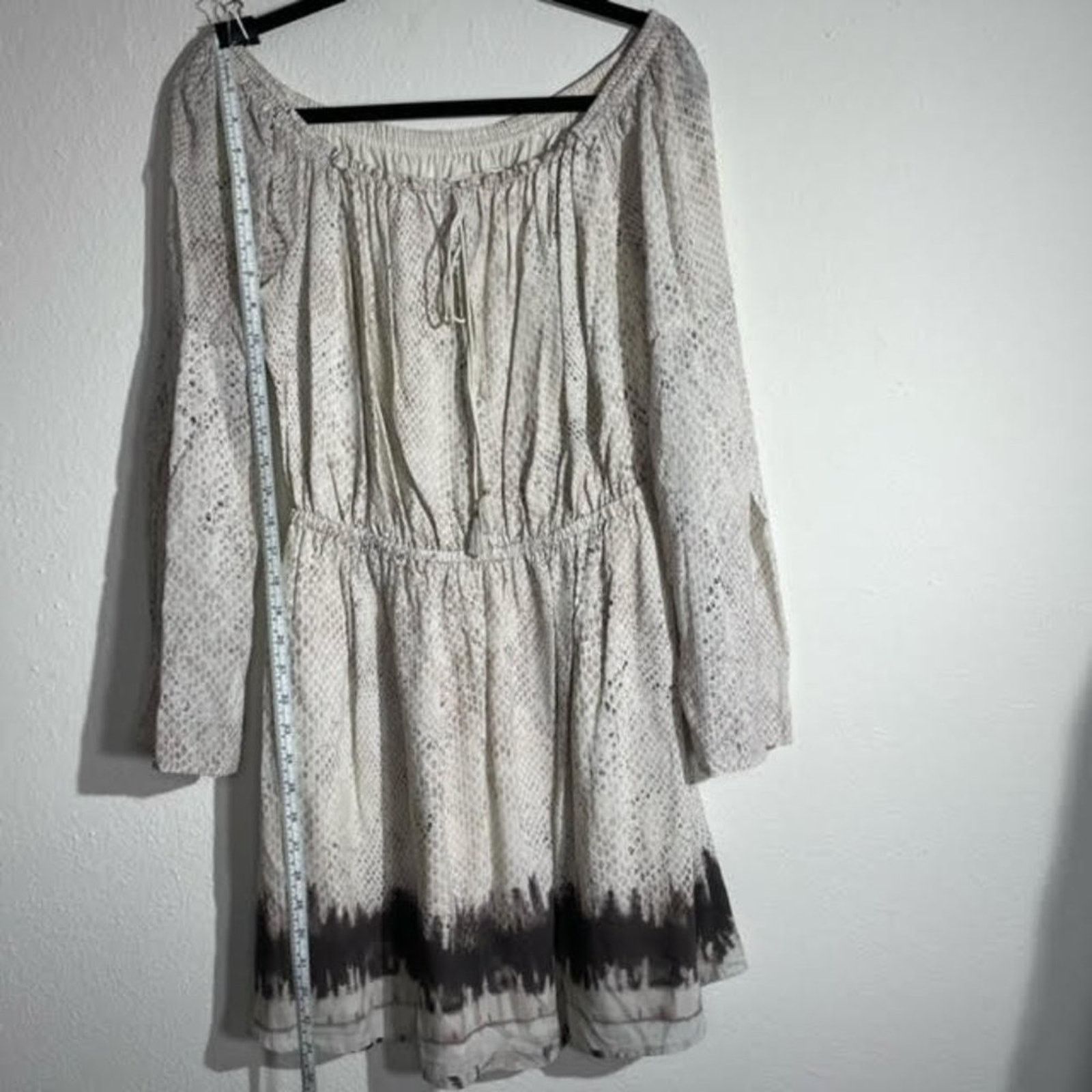 Other TJD Snakeskin Gray White Ombré Off Shoulder Peasant Dress Size M / US 6-8 / IT 42-44 - 4 Thumbnail