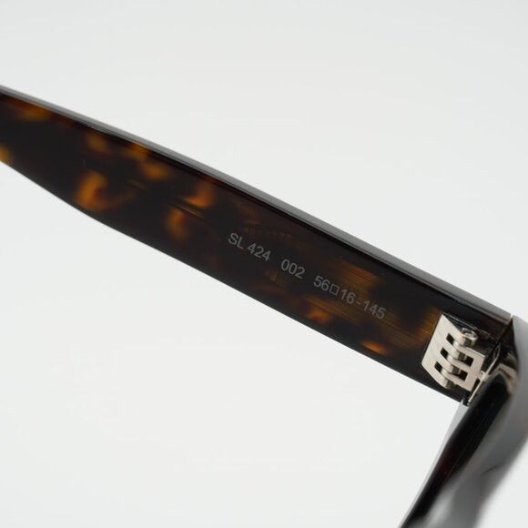 Saint Laurent Paris Saint Laurent SL424 002 Sunglasses Havana Square Frame, Grey Size ONE SIZE - 6 Thumbnail