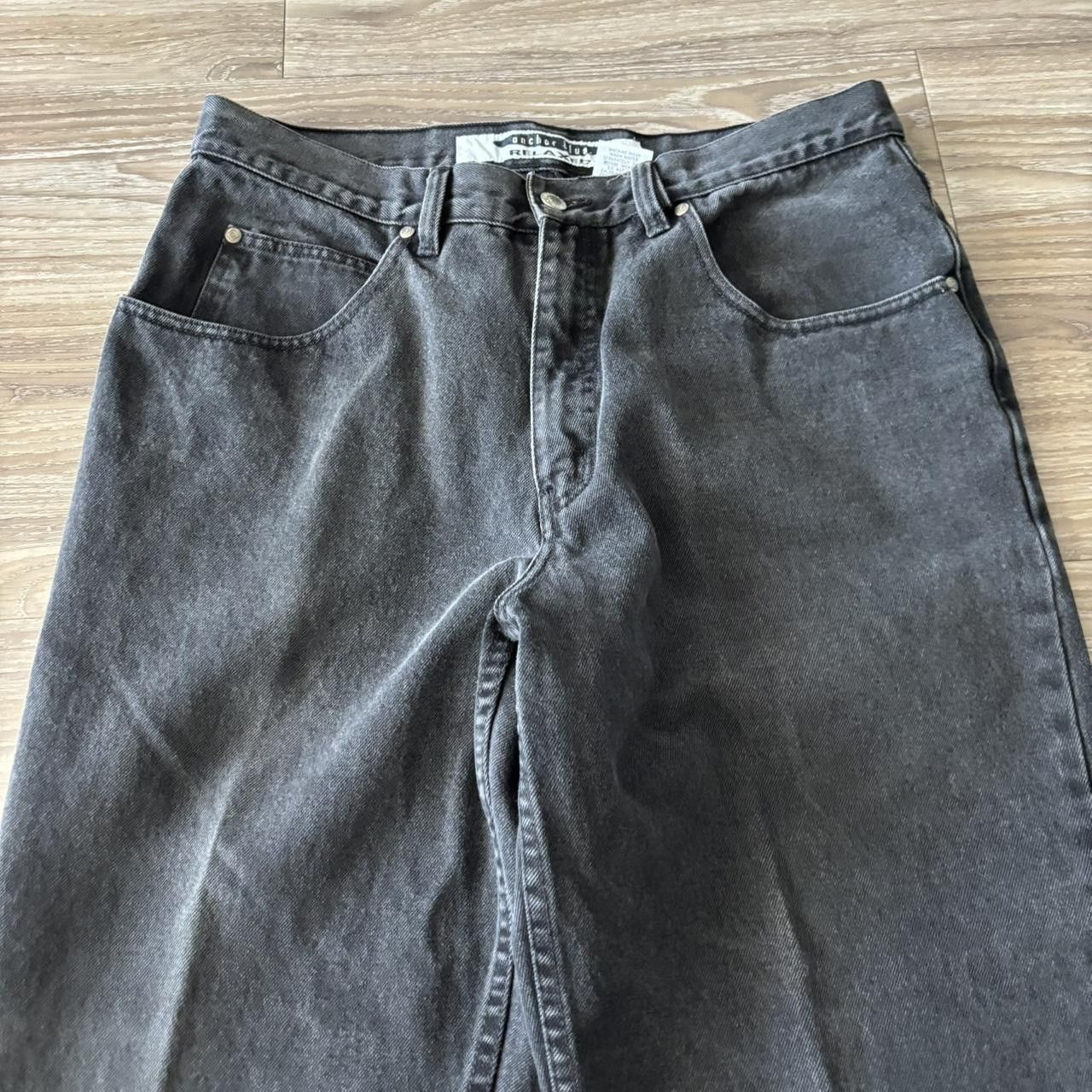 Japanese Brand Crazy Vintage 90s Black Grunge Essential Denim Jeans! 33x32 Size US 33 - 5 Thumbnail