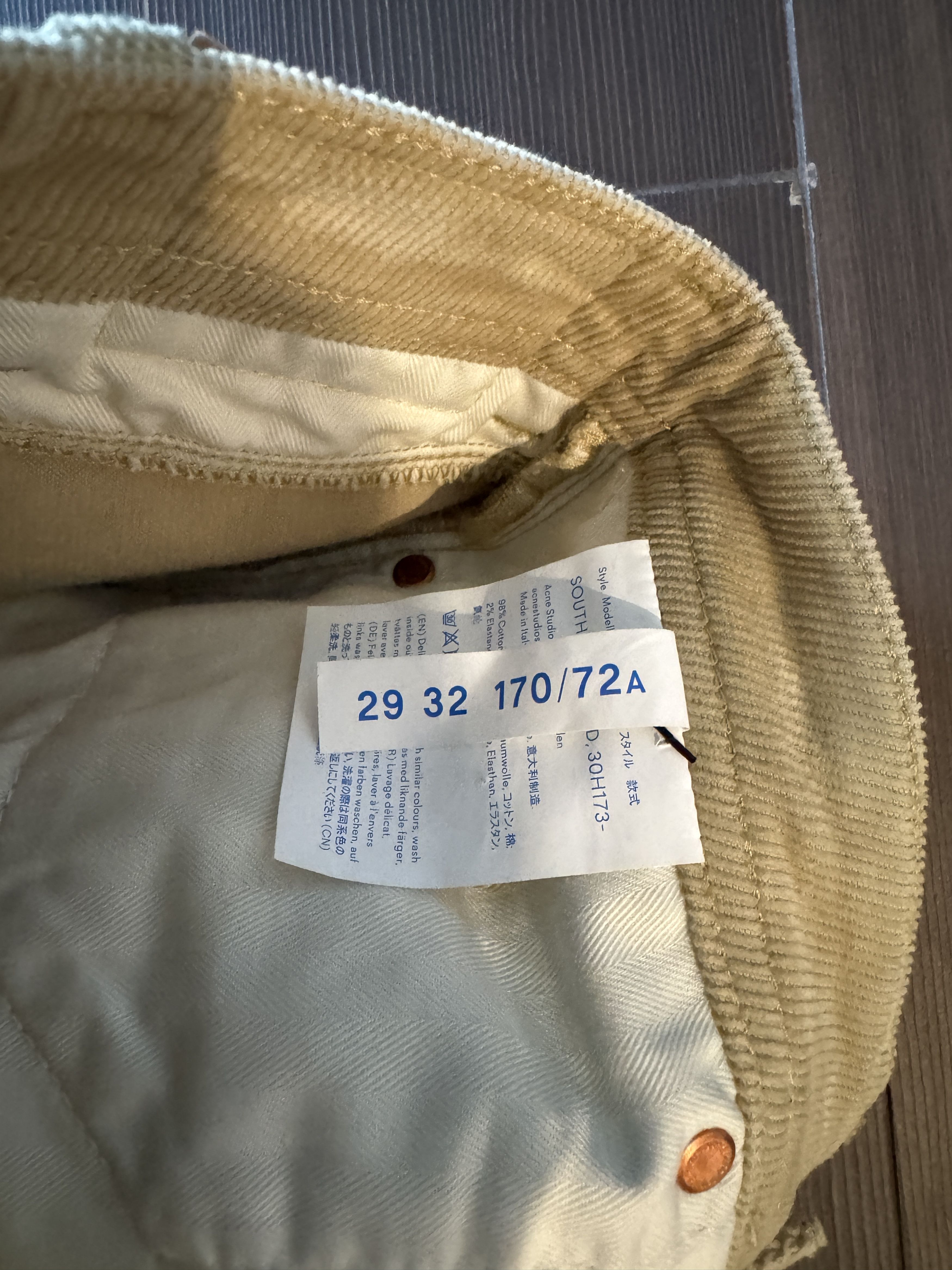 Acne Studios Bla Konst Corduroy Pants Size US 29 - 4 Thumbnail