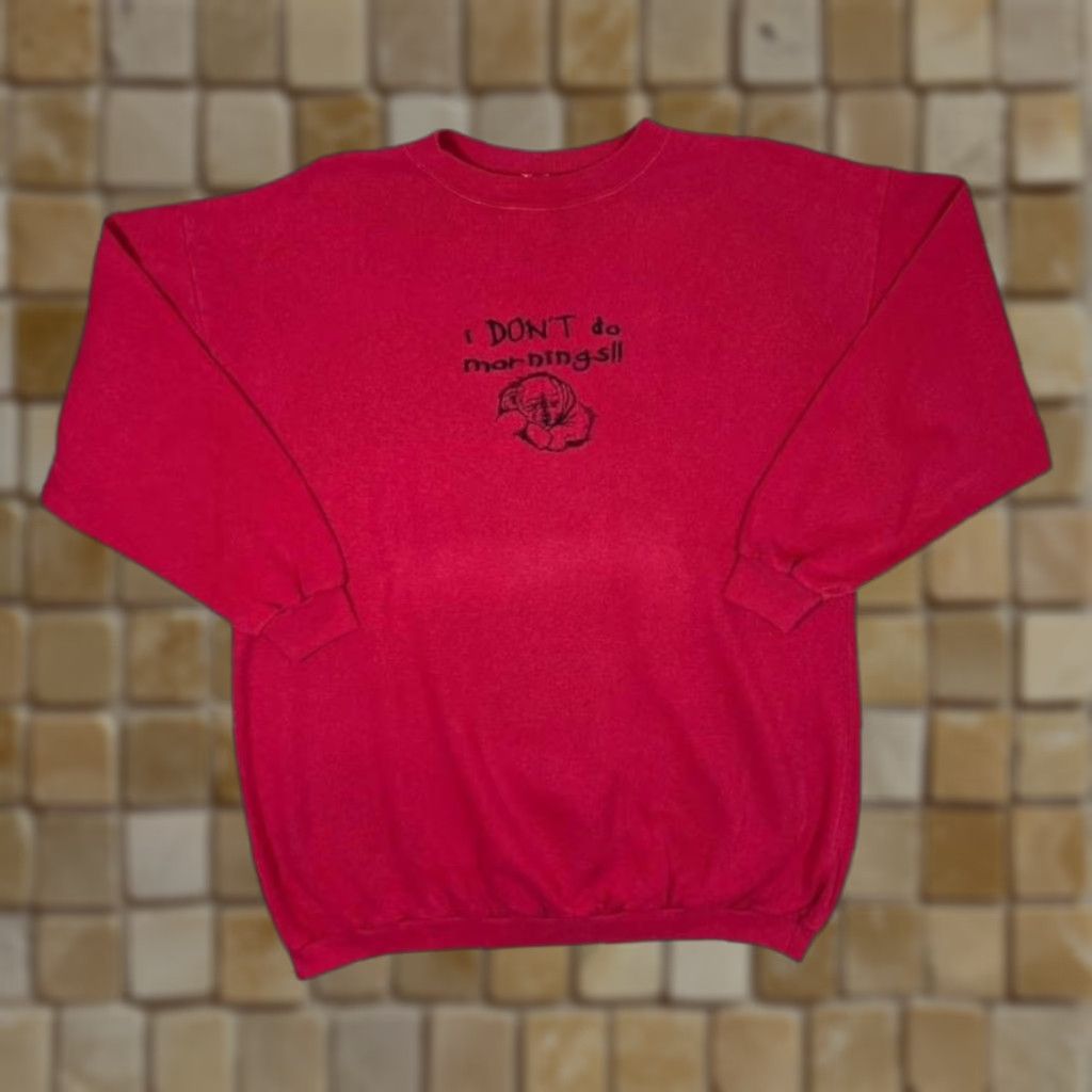 Vintage Vintage Gopher Sport I Don’t Do Mornings Embroidered Puppy Dog Sweatshirt Large Red Size US L / EU 52-54 / 3 - 1 Thumbnail