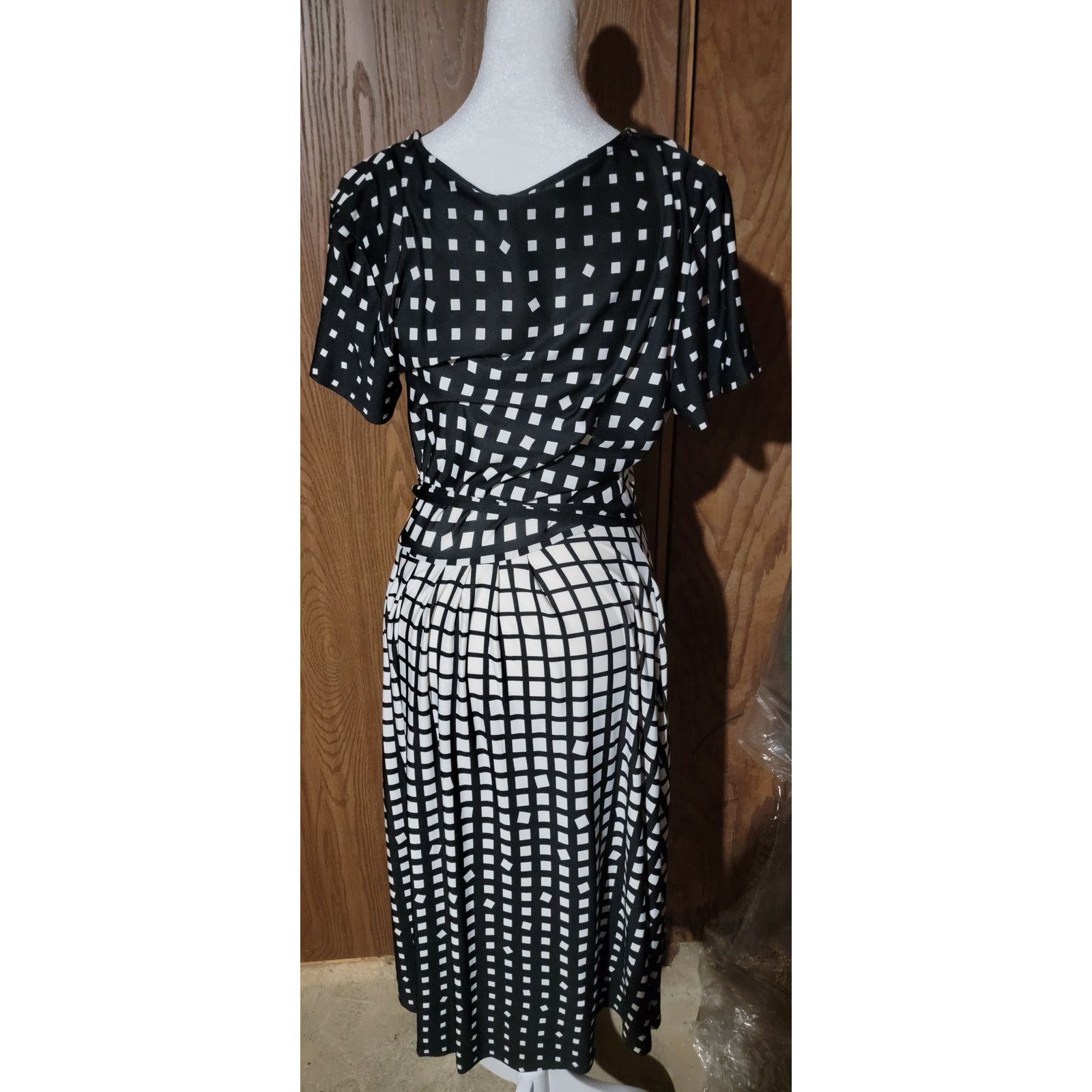 The Unbranded Brand Cocomo’ Black n White Checked Wrap Dress - Medium Size M / US 6-8 / IT 42-44 - 4 Thumbnail