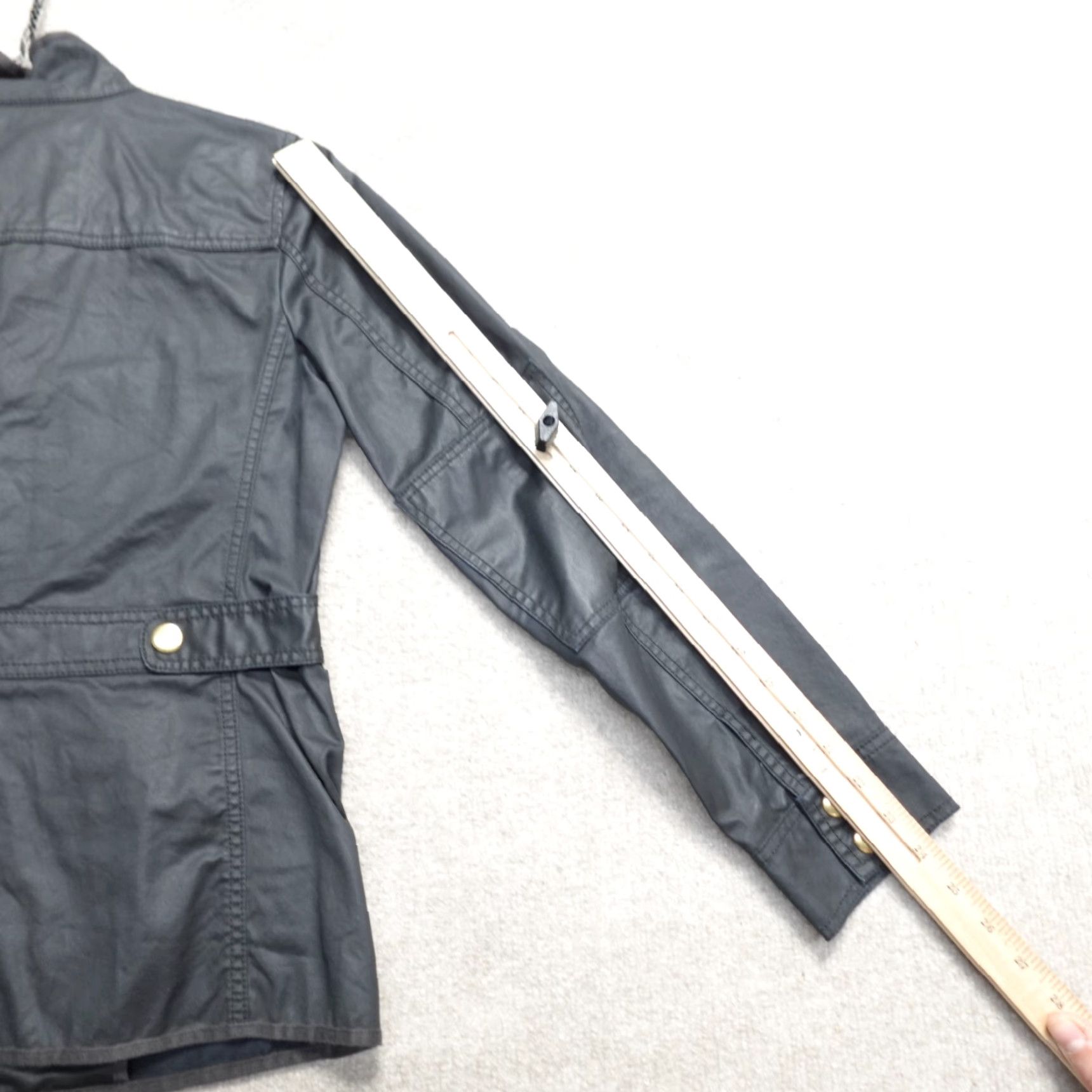 J.Crew J.CREW Women's Jacket S Black Waxed Canvas High Collar Military Jacket Storm ASO Waxed Size S / US 4 / IT 40 - 6 Thumbnail