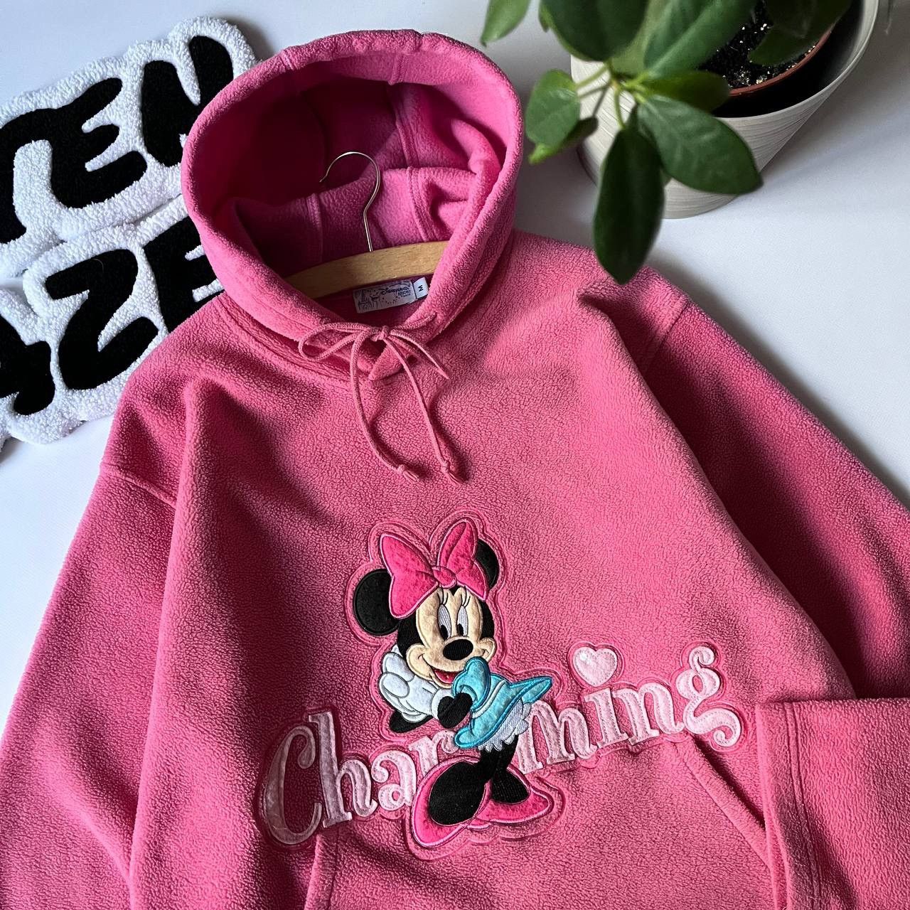 Disney × Vintage Disneyland Resort Paris Mickey Mouse Big Logo Fleece Hoodie Size M / US 6-8 / IT 42-44 - 3 Thumbnail