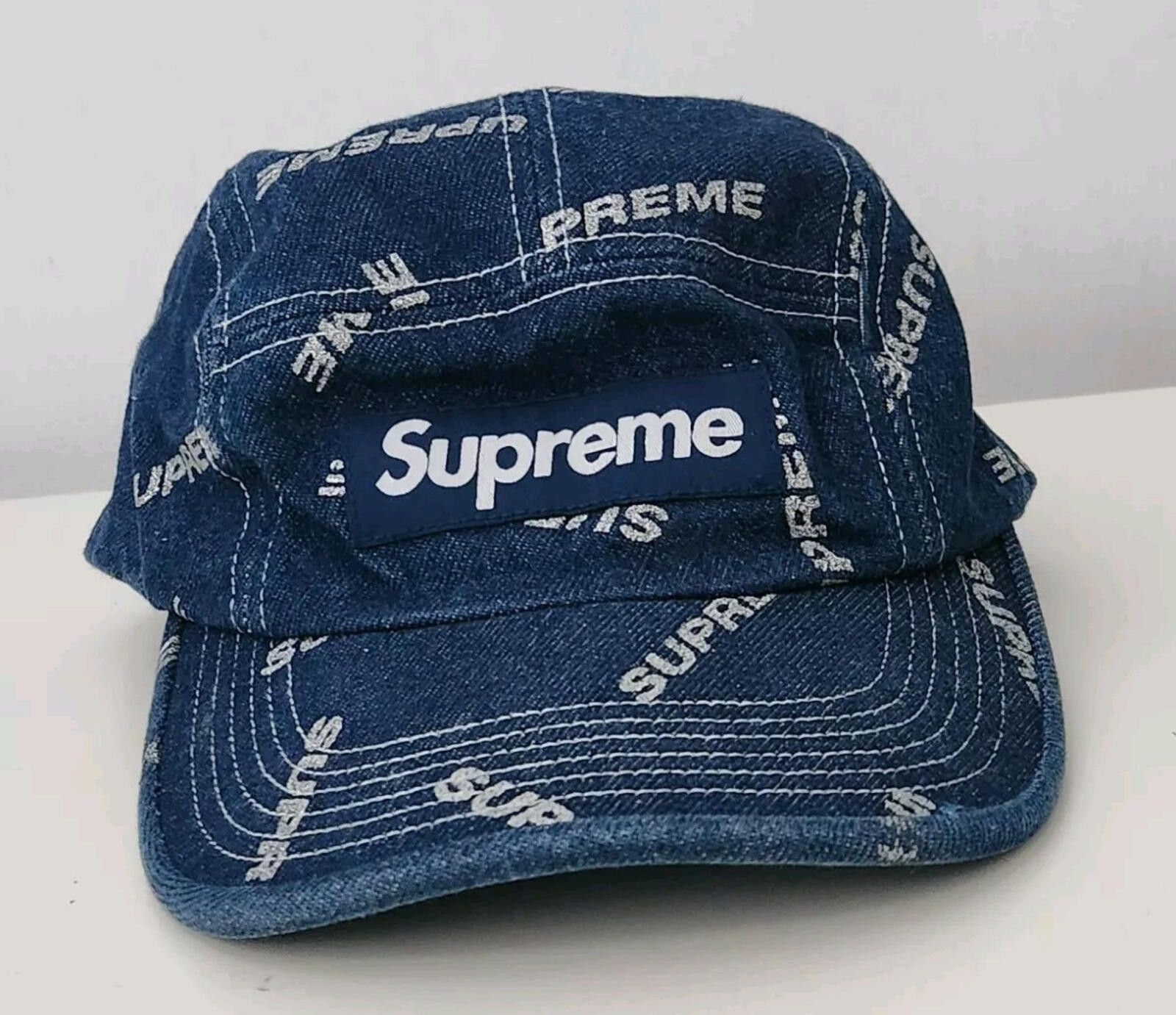 Supreme Supreme Box Logo Camp Cap Blue Checker (SS08) | Grailed
