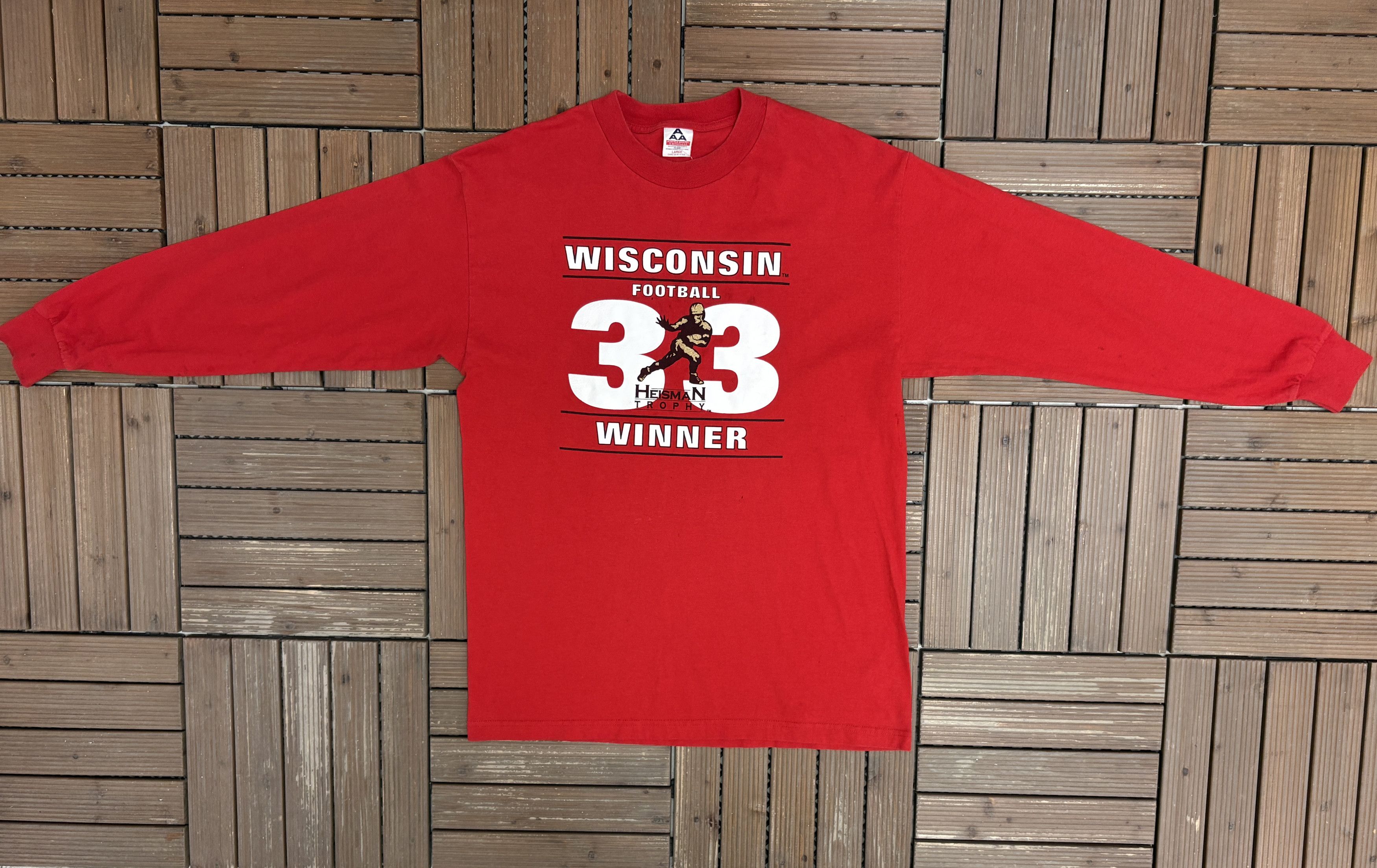 Vintage Wisconsin Badgers Ron Dayne Heisman Vintage Long Sleeve Size US L / EU 52-54 / 3 - 5 Thumbnail