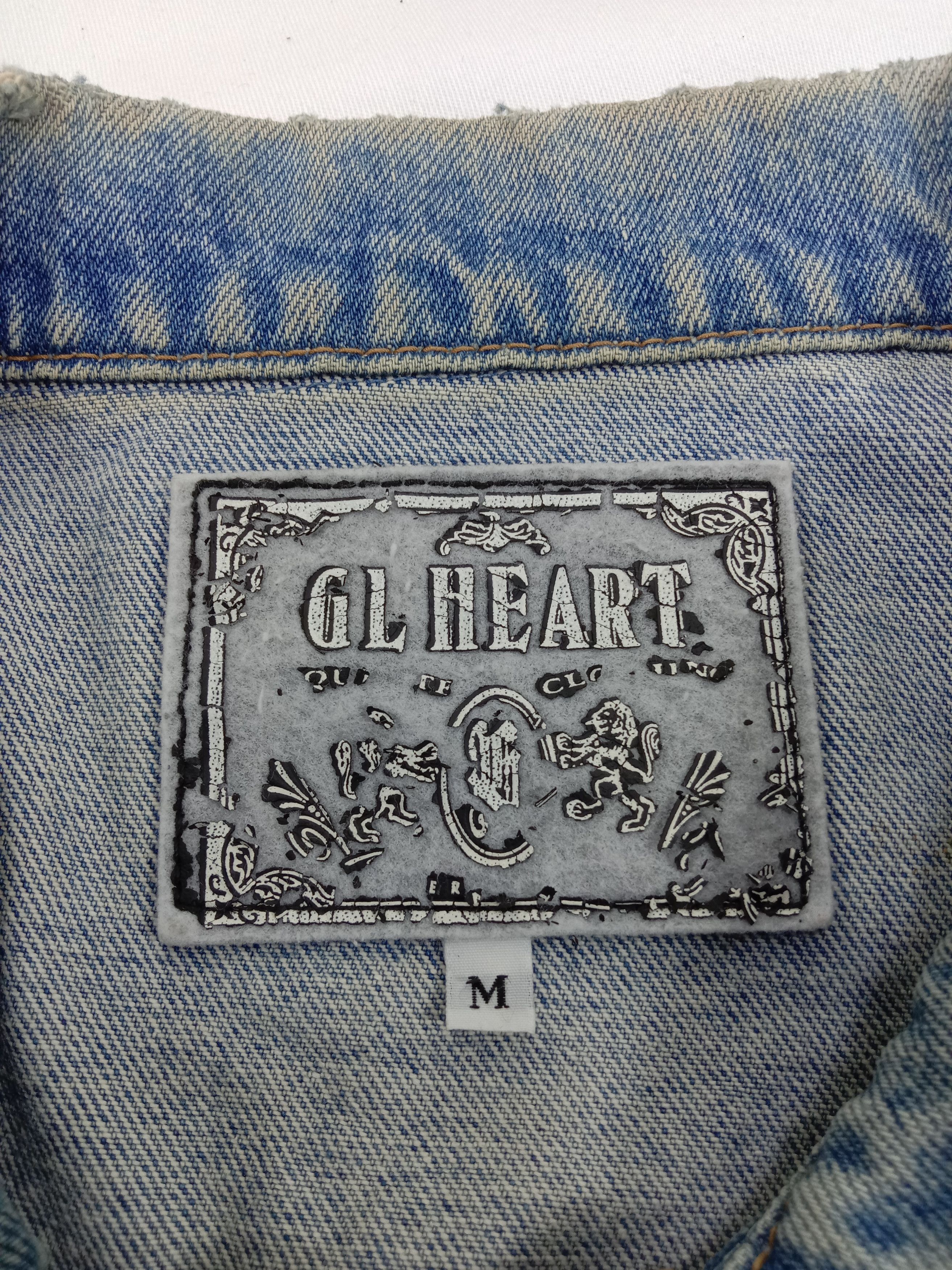 Japanese Brand Vintage Japanese GL Heart Faded Blue Wash Denim Jacketcket Size L / US 10 / IT 46 - 9 Thumbnail