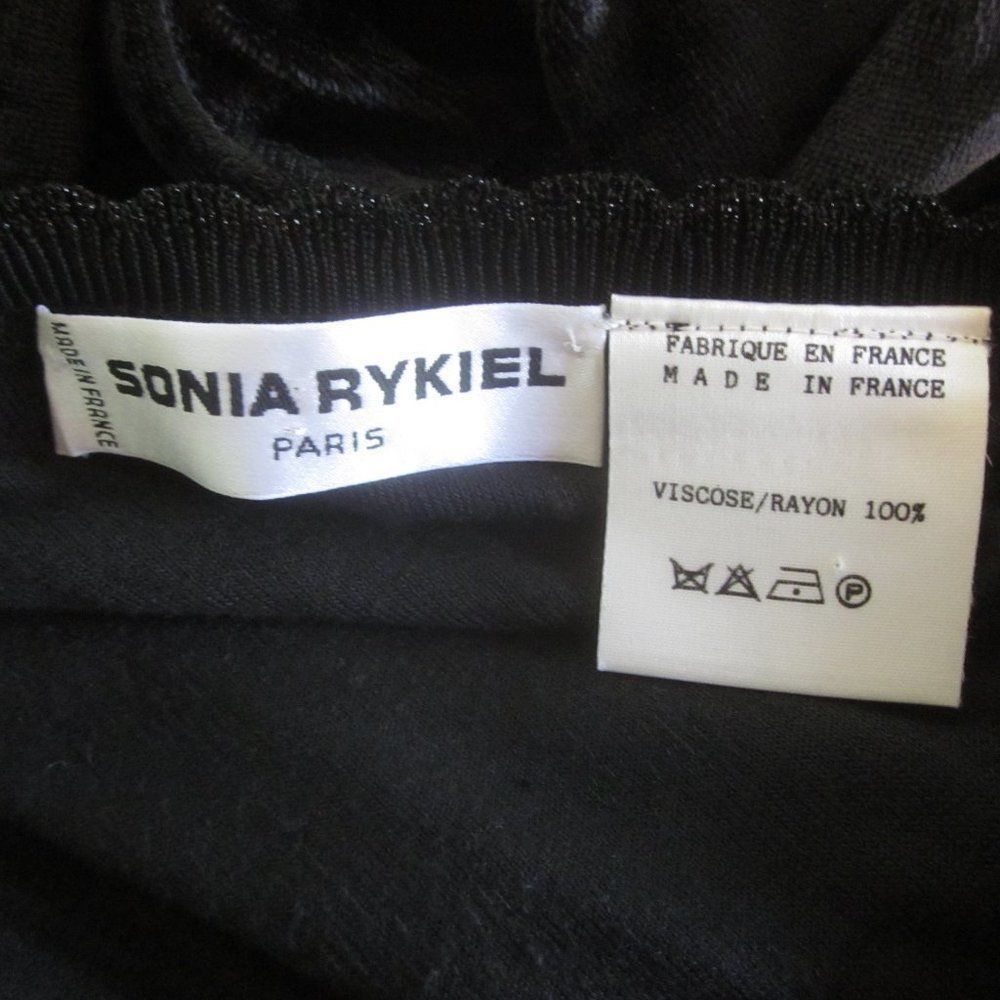 Sonia Rykiel Sonia Rykiel Black Velvet Pullover w/ Medallions L Size L / US 10 / IT 46 - 2 Thumbnail