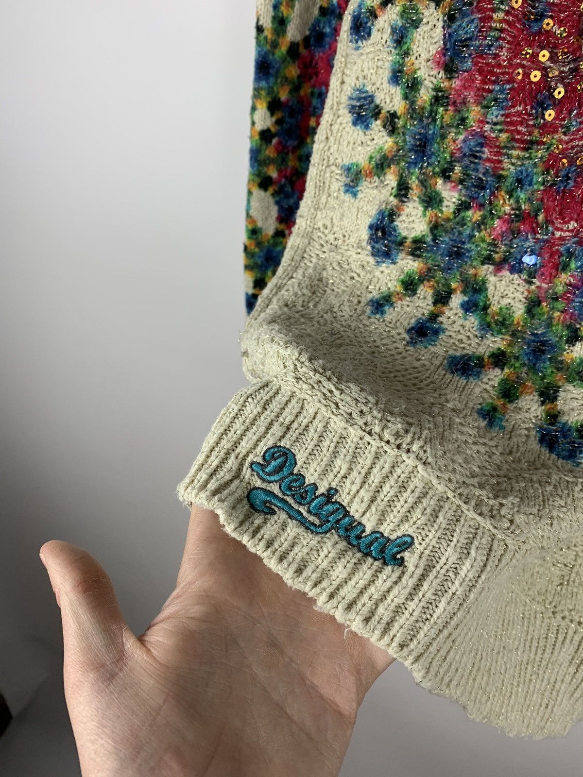 Desigual Desigual Ladies Knit Jumper Sweater Size M Floral Y2K Top Size M / US 6-8 / IT 42-44 - 4 Thumbnail