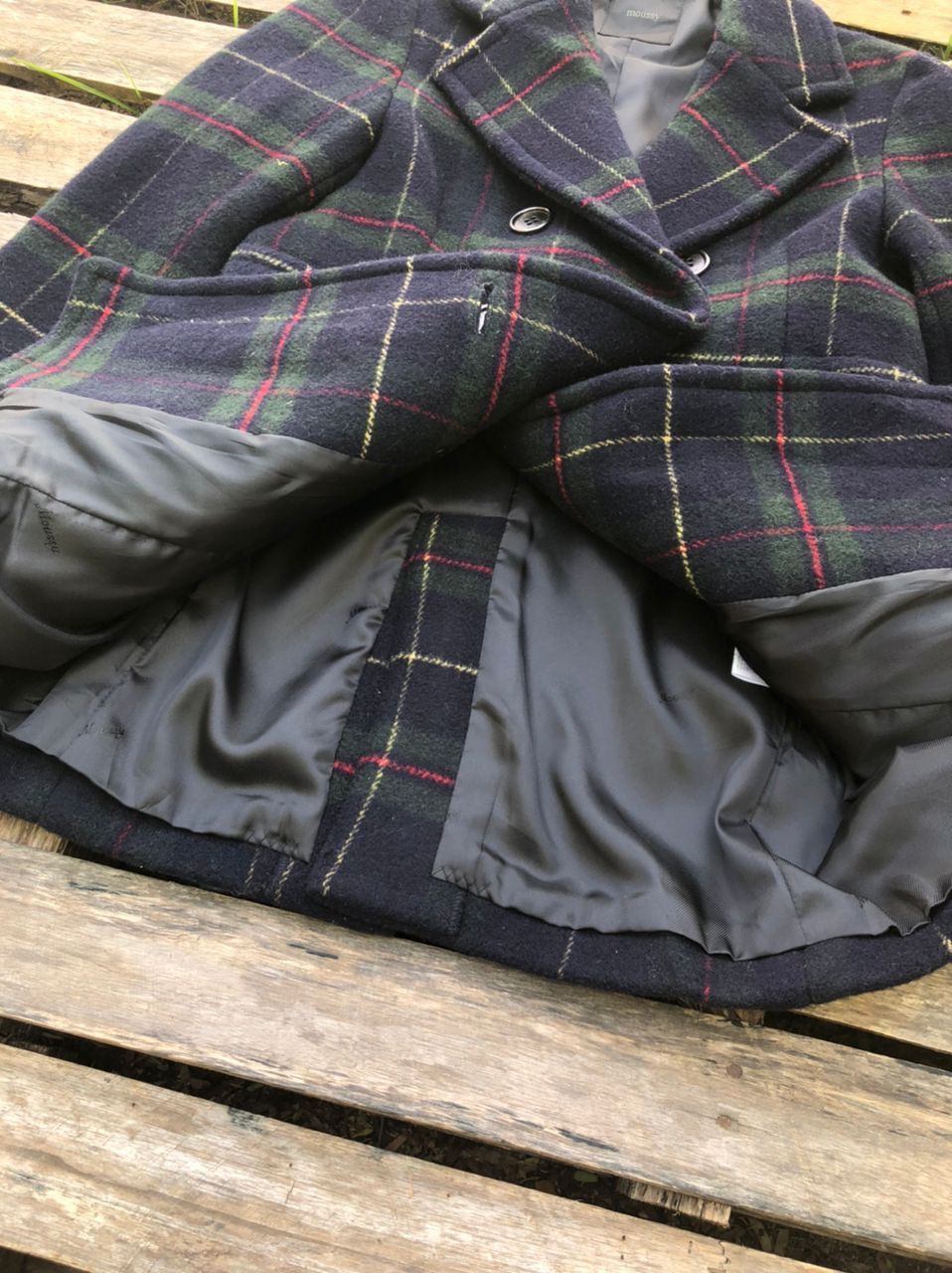 Japanese Brand × MOUSSY Moussy Tartan Wool Coat Jacket Size US S / EU 44-46 / 1 - 6 Thumbnail