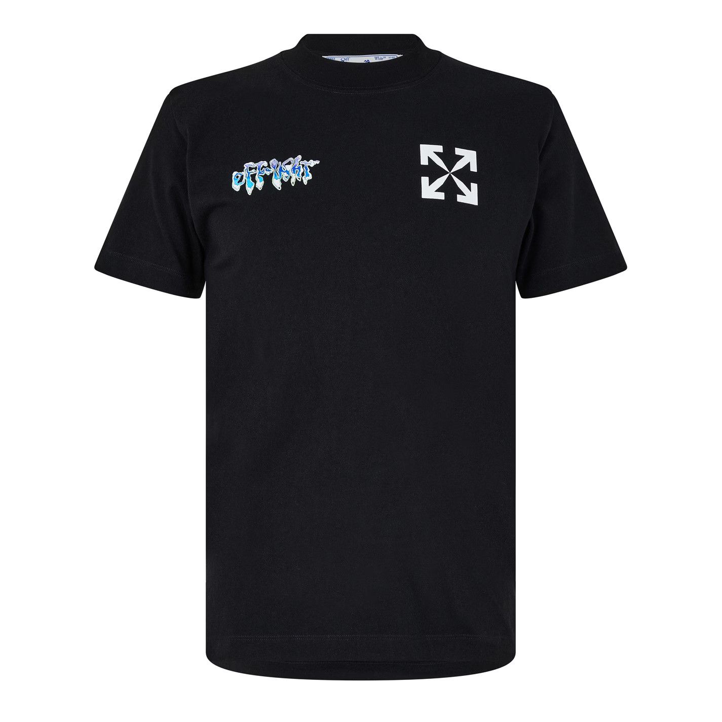 Off-White o1g2r1mq0226 Liquid T-Shirt Printed Logo Motif In Black Size US XXS / EU 40 - 1 Thumbnail