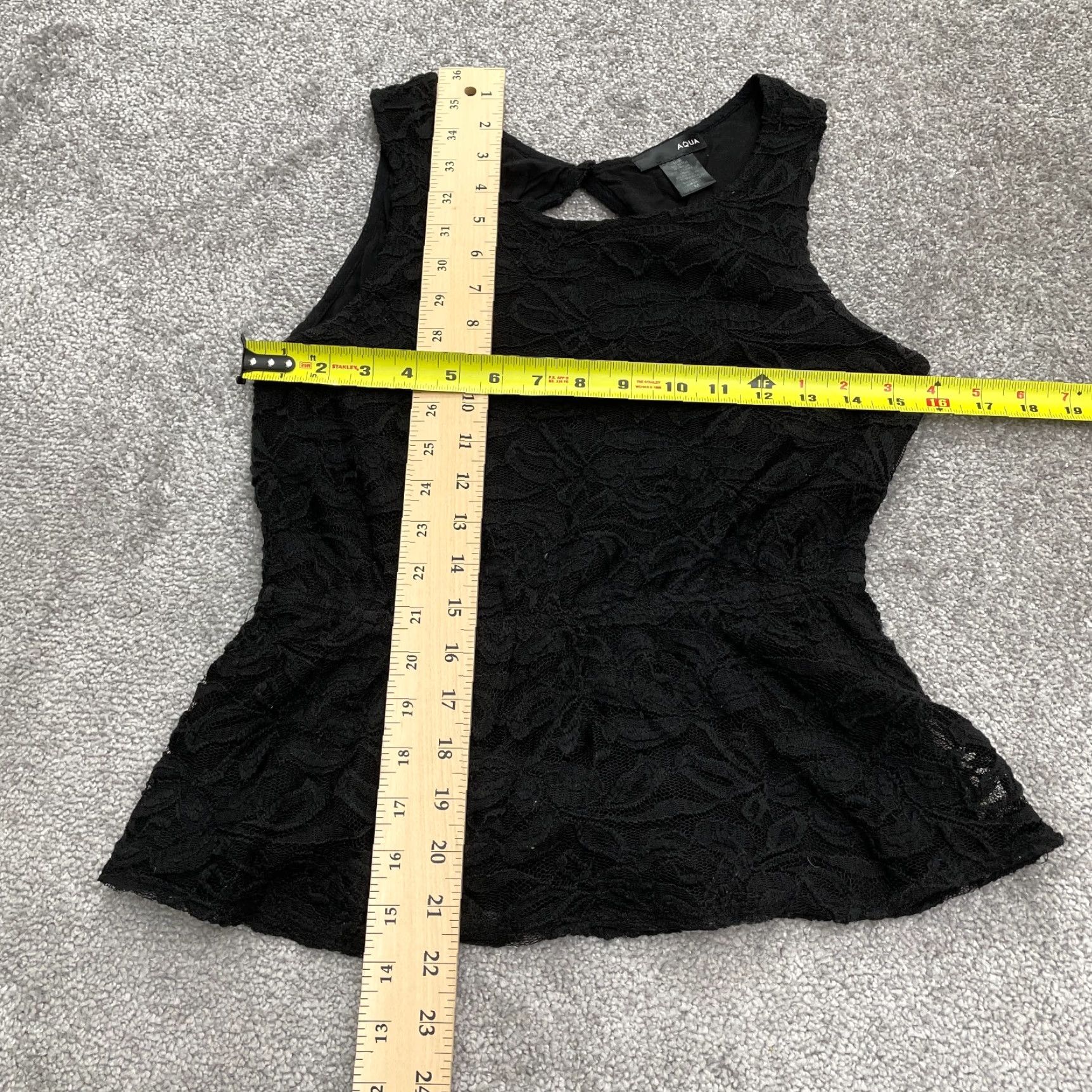 AQUA Aqua Blouse Women Adult Medium Black Lace Backless Sleeveless Designer Classic Modern Size M / US 6-8 / IT 42-44 - 6 Thumbnail