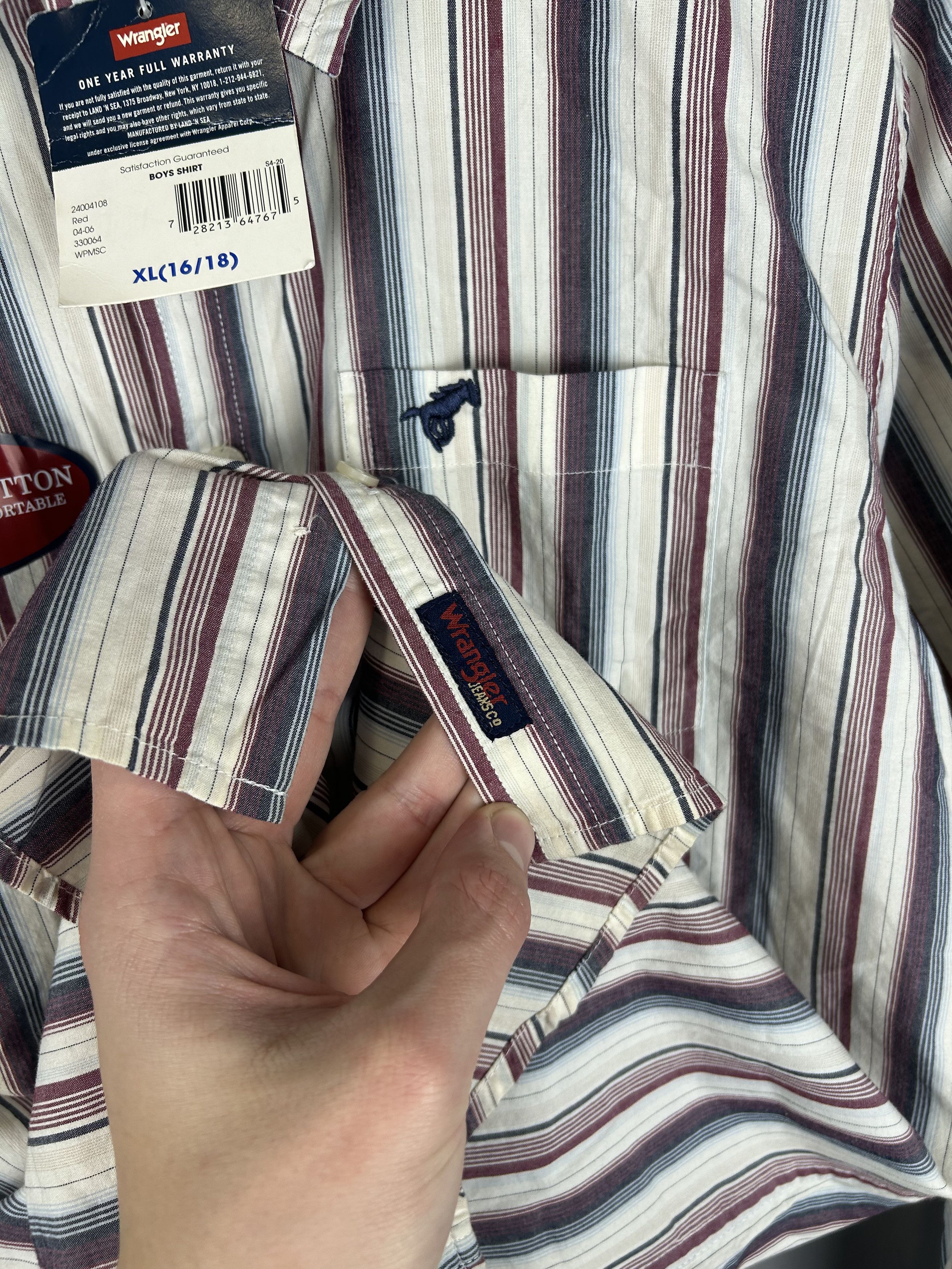 Vintage × Wrangler NWT Wrangler Vintage Striped Shirt Button Long Sleeve Size US S / EU 44-46 / 1 - 5 Thumbnail