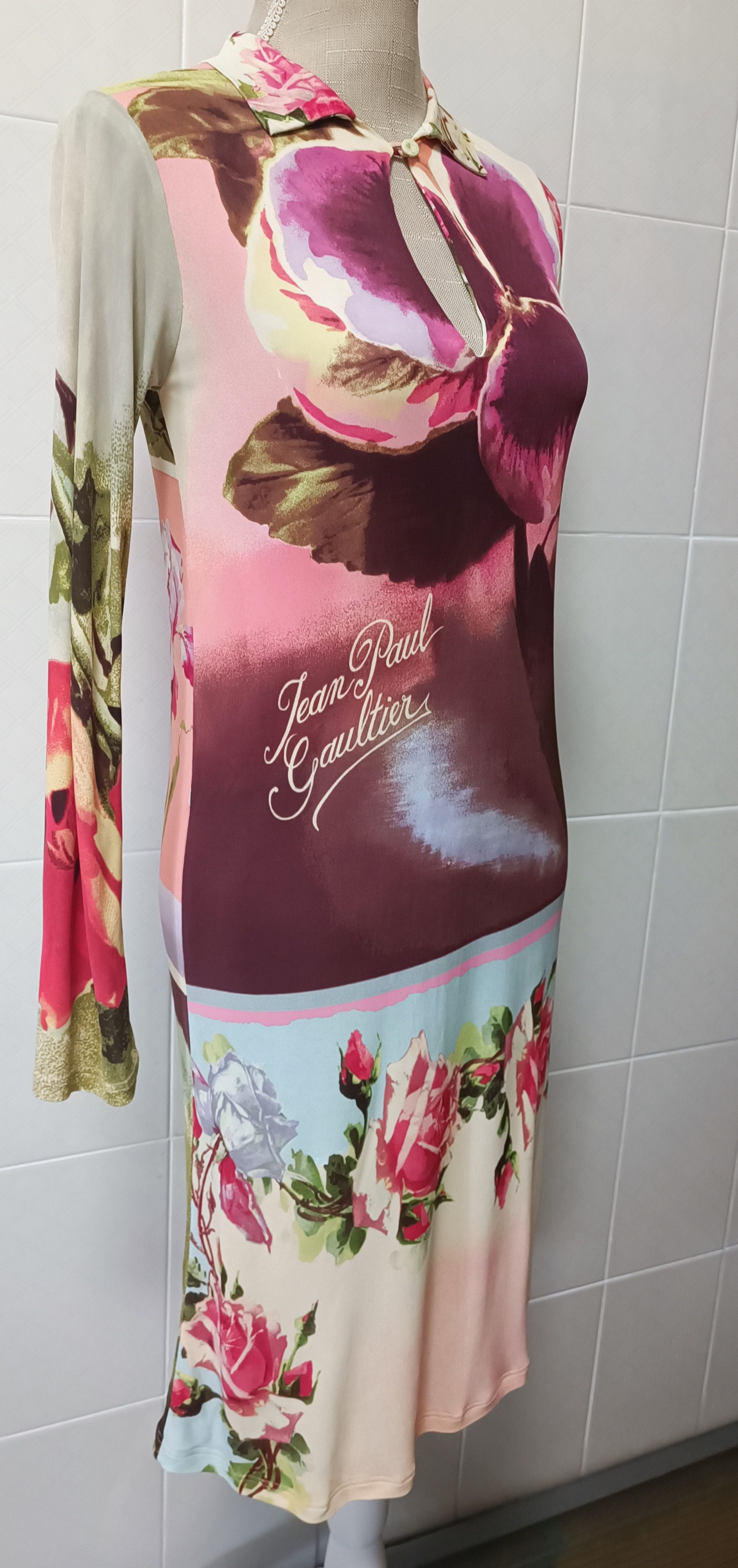 Jean Paul Gaultier Spring 2001 - Floral midi dress Size M / US 6-8 / IT 42-44 - 1 Thumbnail