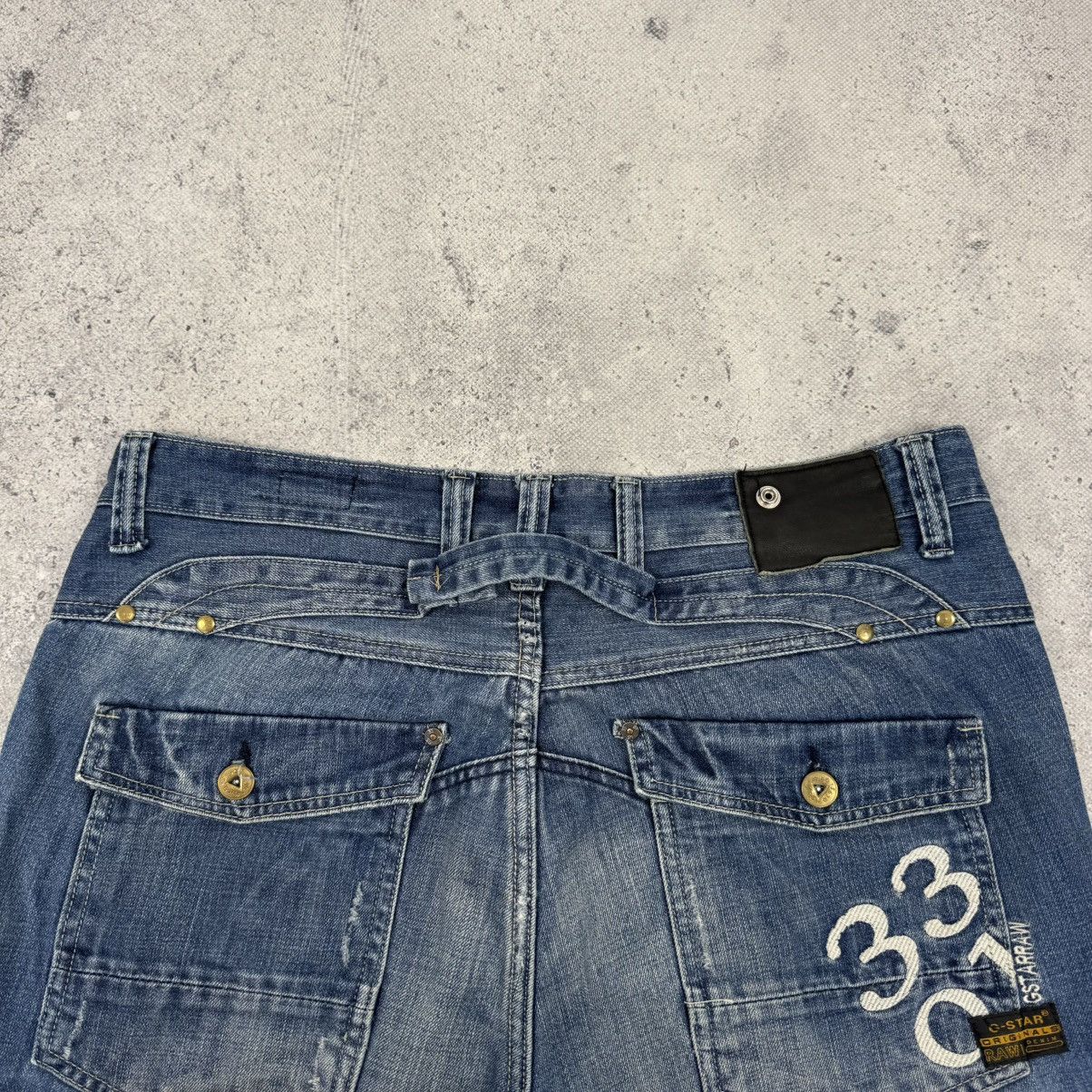 G-Star Vintage G-Star RAW GS3301 Double Knee Big Logo Denim Jeans Size US 30 / EU 46 - 10 Thumbnail