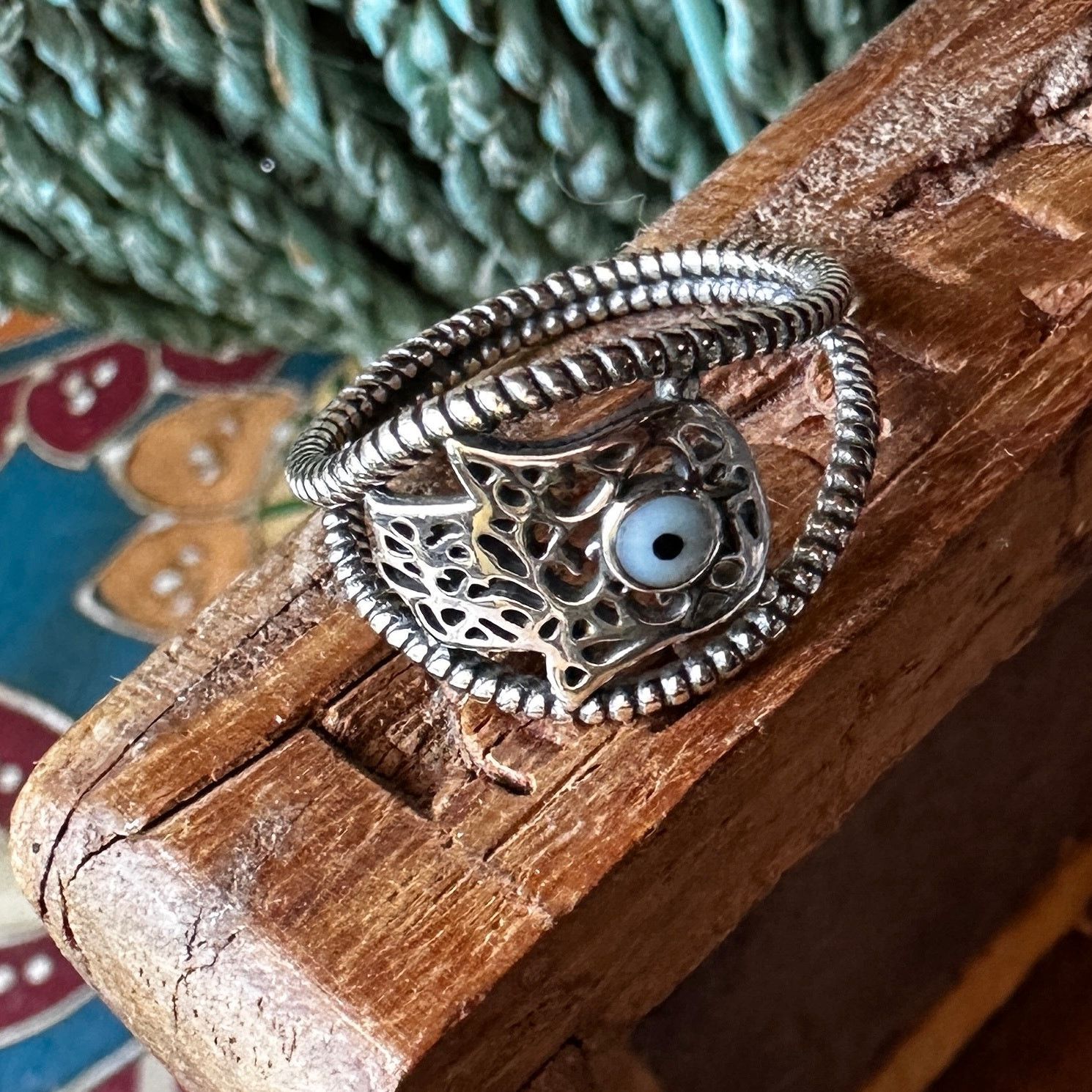 & Other Stories 925 Sterling Silver Hamsa Ring Size ONE SIZE - 2 Thumbnail