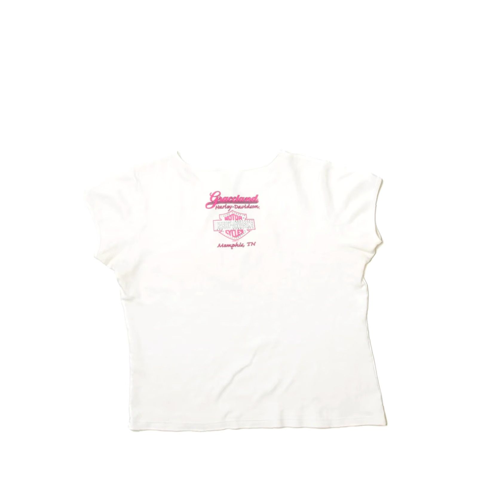 Vintage Graceland Harley Davidson T-Shirt (2000s) Shirt Unisex Adults X-Large White Vintage Mens Womens Boys Girls Size US XL / EU 56 / 4 - 3 Thumbnail