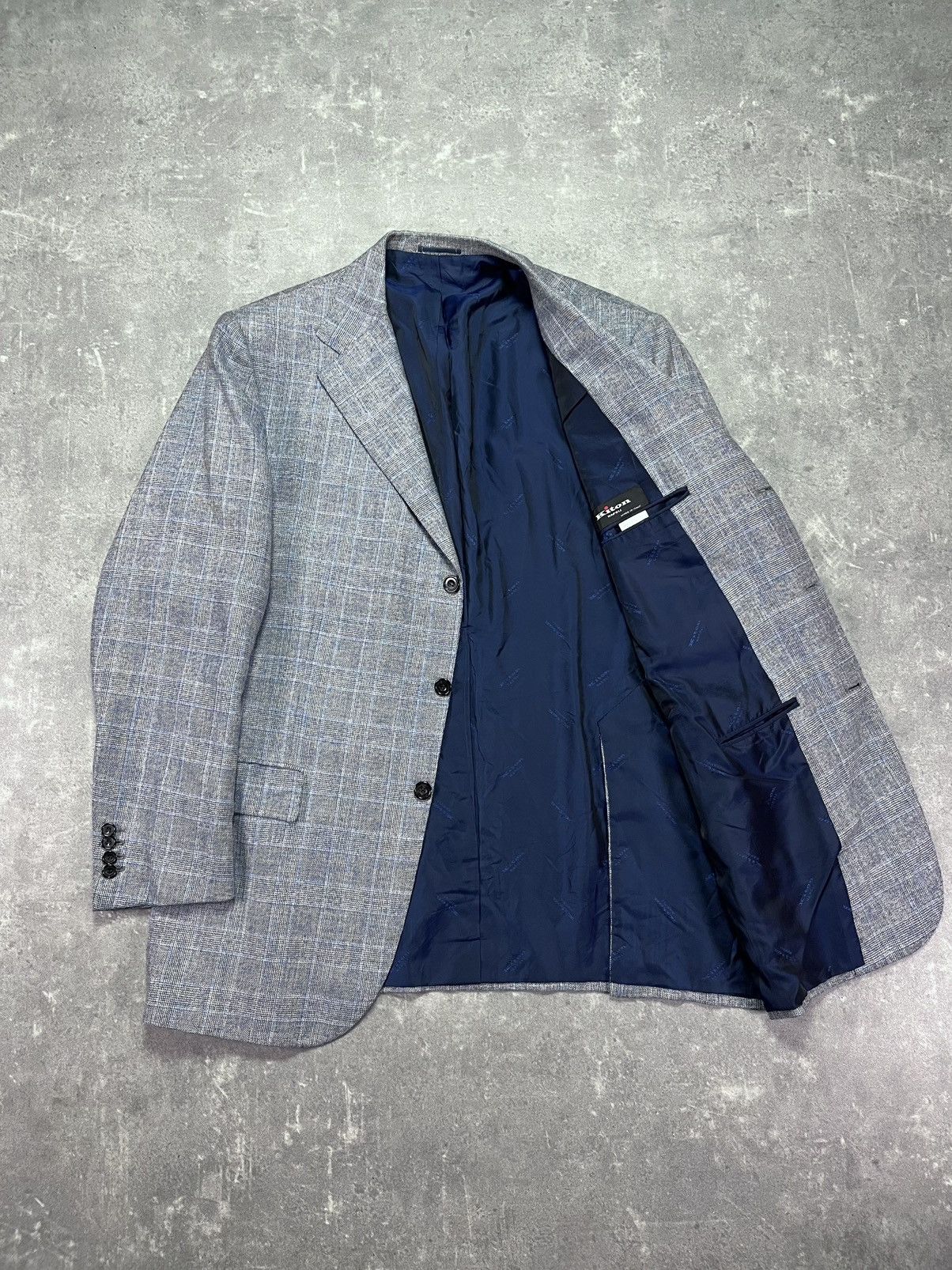 Kiton Kiton Napoli Cashmere Linen Silk Plaid Blazer Jacket 52 Size 52R - 7 Thumbnail