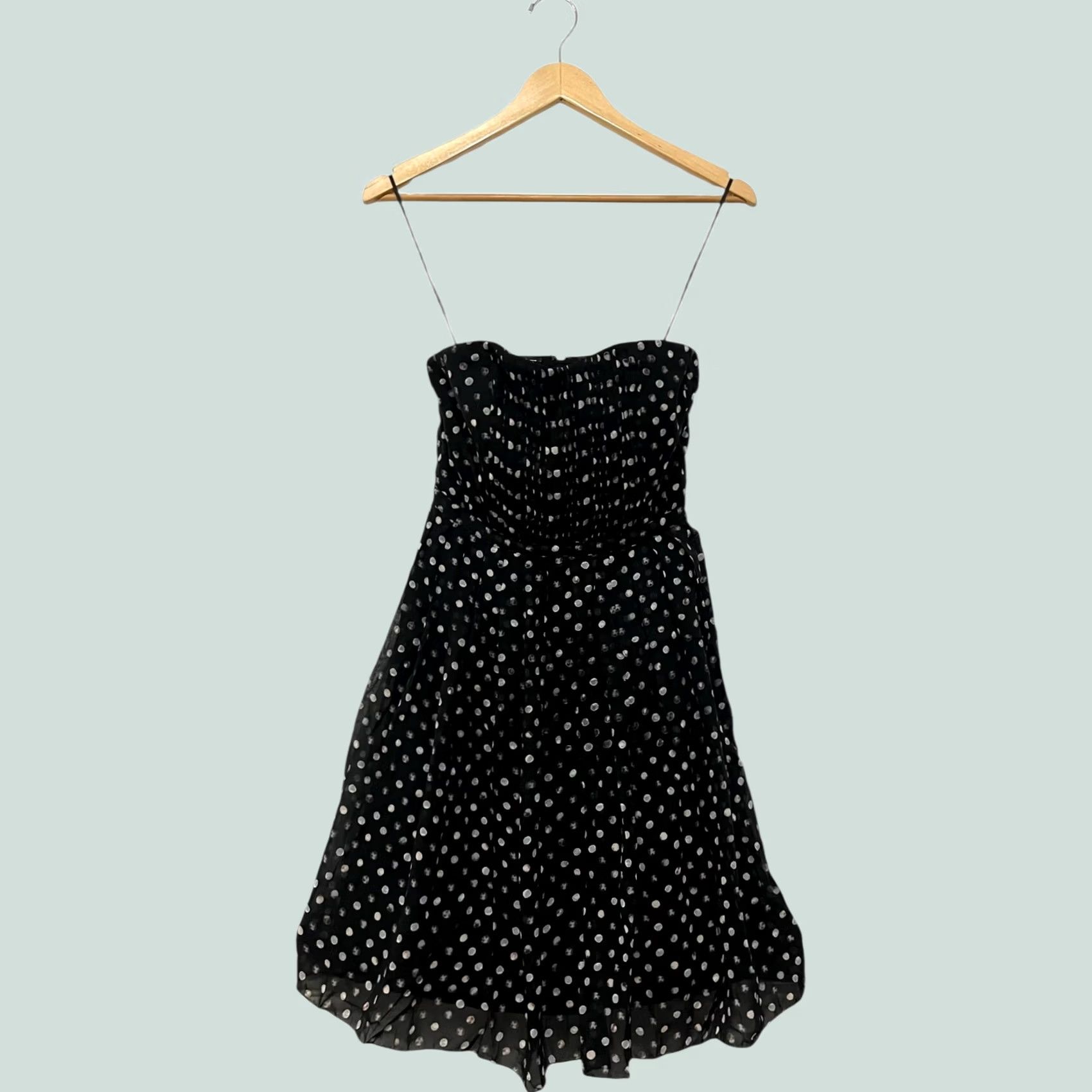 Vintage Broadway & Broome Silk Dress Strapless Black White Polka Dots Mini Women’s Sz 2 L Sleeveless Dress 100% Silk Party Cocktail Formal Womens Size L / US 10 / IT 46 - 1 Thumbnail