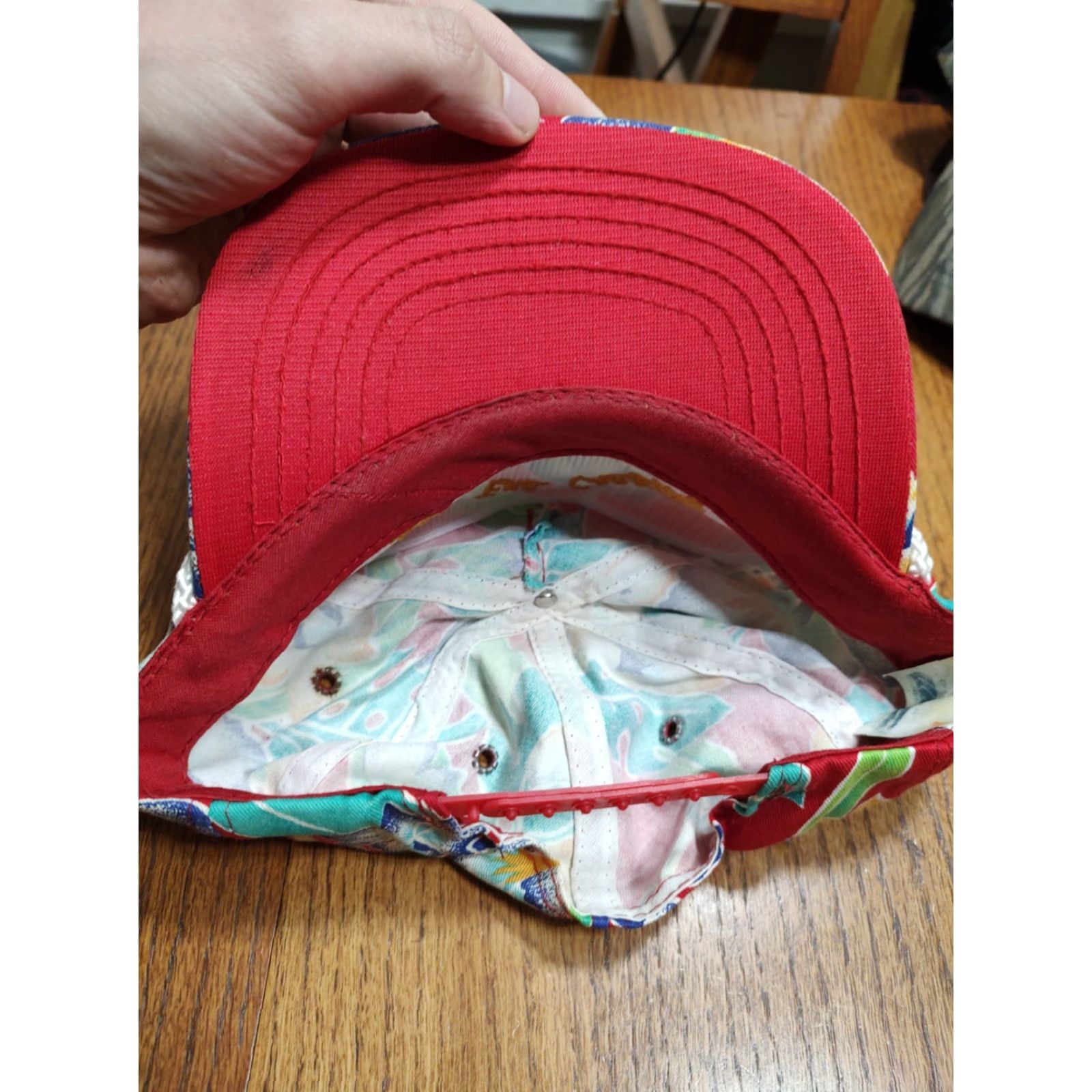 Roper VINTAGE San Sun North End Crawlers Golf Tournament Floral Red Snapback Hat Mens One Size Adjustable Breathable Lightweight 80s Hawaiian Size ONE SIZE - 3 Thumbnail