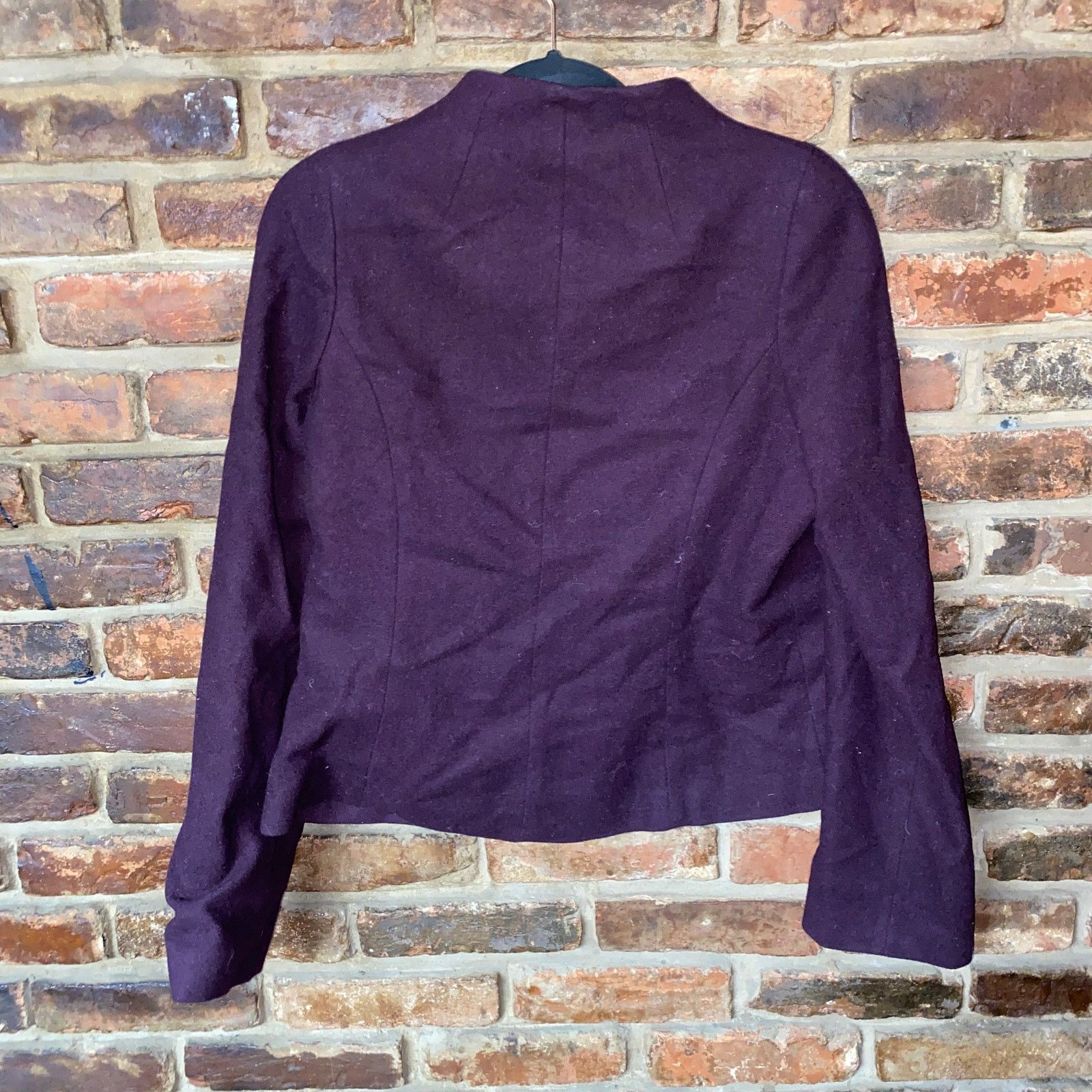 Other Philippe Adec 2 Plum Purple Wool Snap Button Down Jacket 12 Size XL / US 12-14 / IT 48-50 - 6 Thumbnail